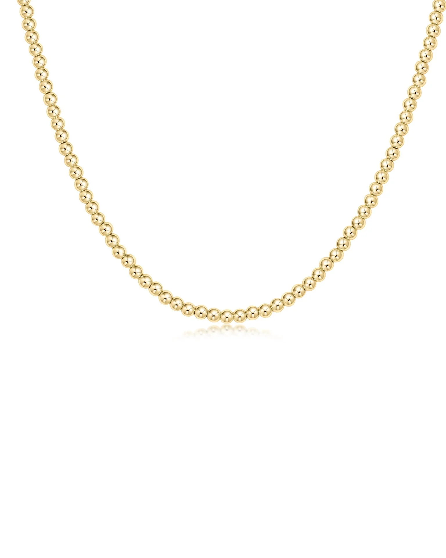 15" Choker Classic Gold 3mm Bead Necklace