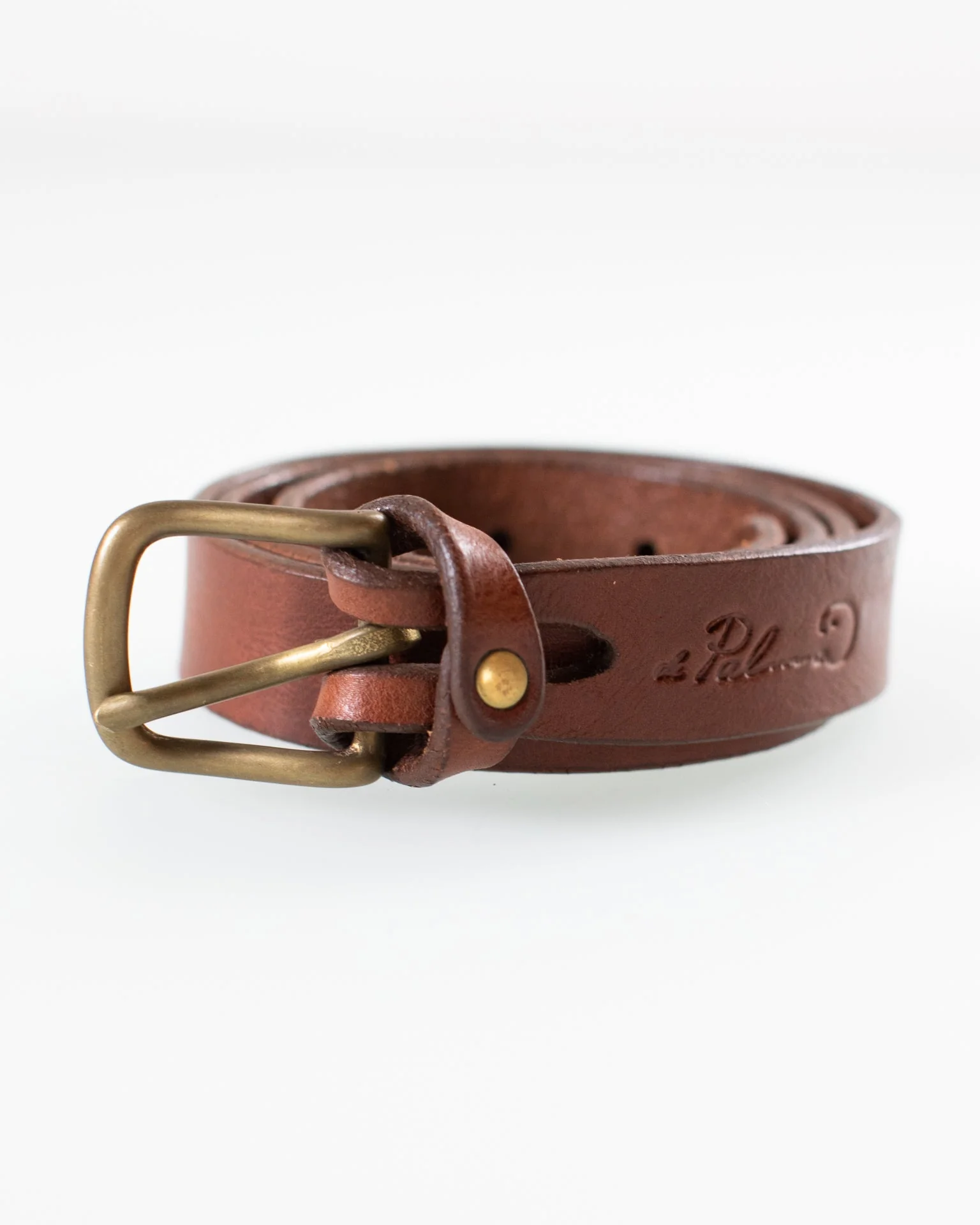 1 inch Mon Senor Belt in Bark w/ Brass - Image 2