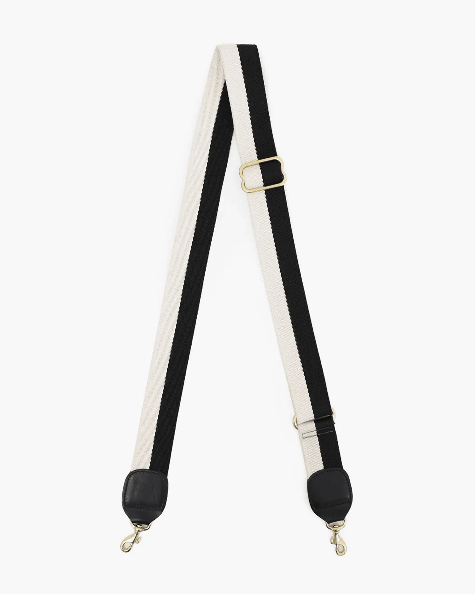 2Tone Webbing Adj Crossbody Strap in Black/Cream