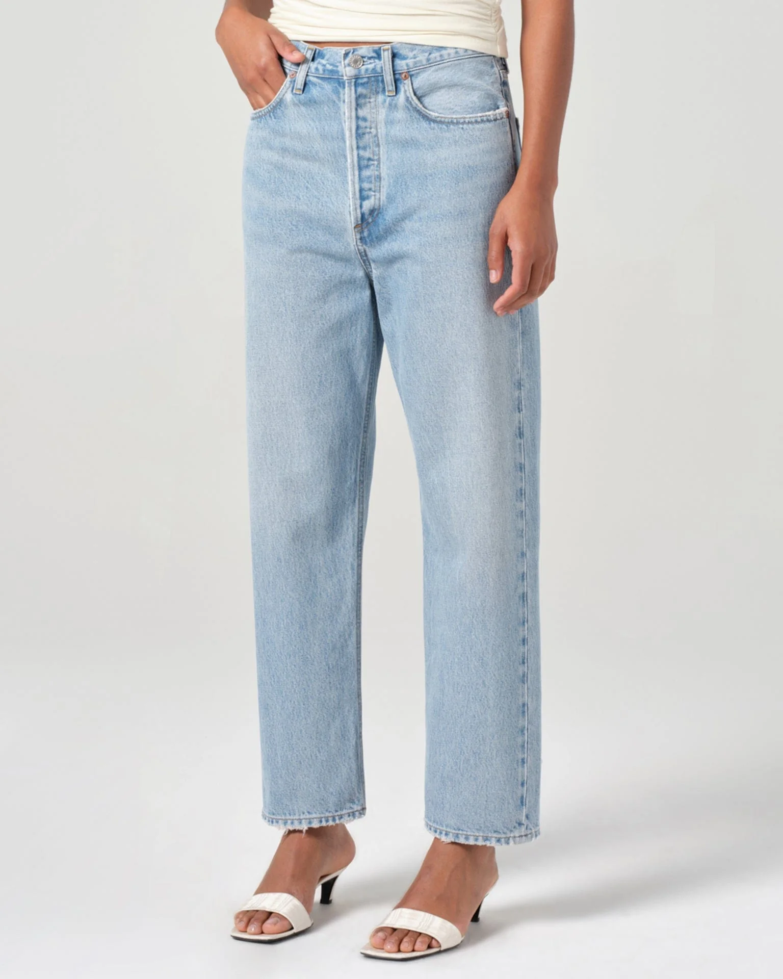 90s Crop Mid Rise Loose Straight in Force - Image 2