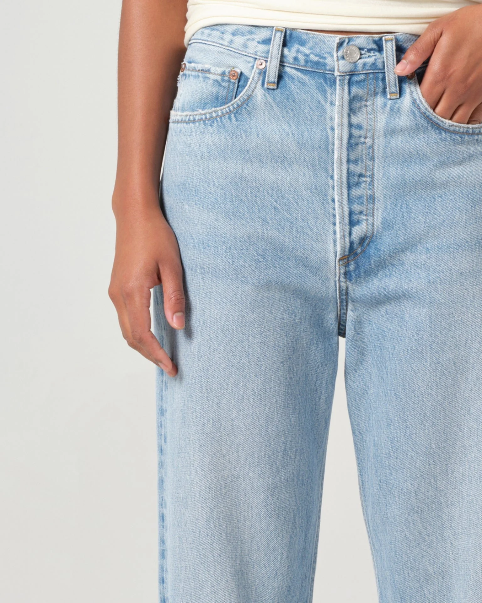 90s Crop Mid Rise Loose Straight in Force - Image 3