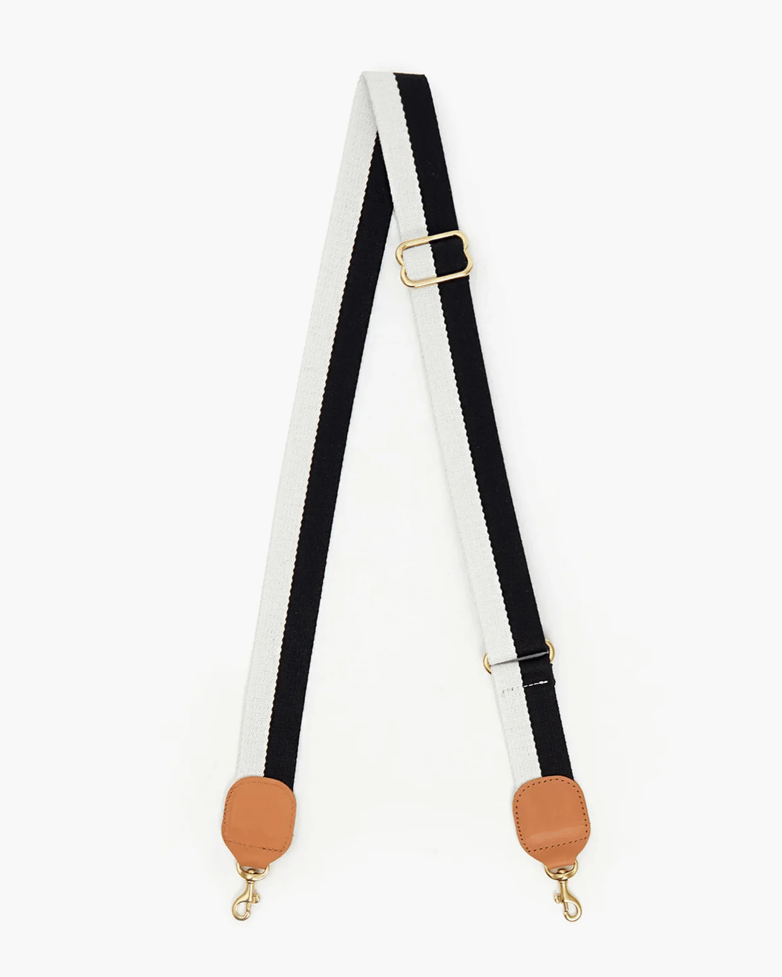 Adj Crossbody Strap in Black & Cream Stripe
