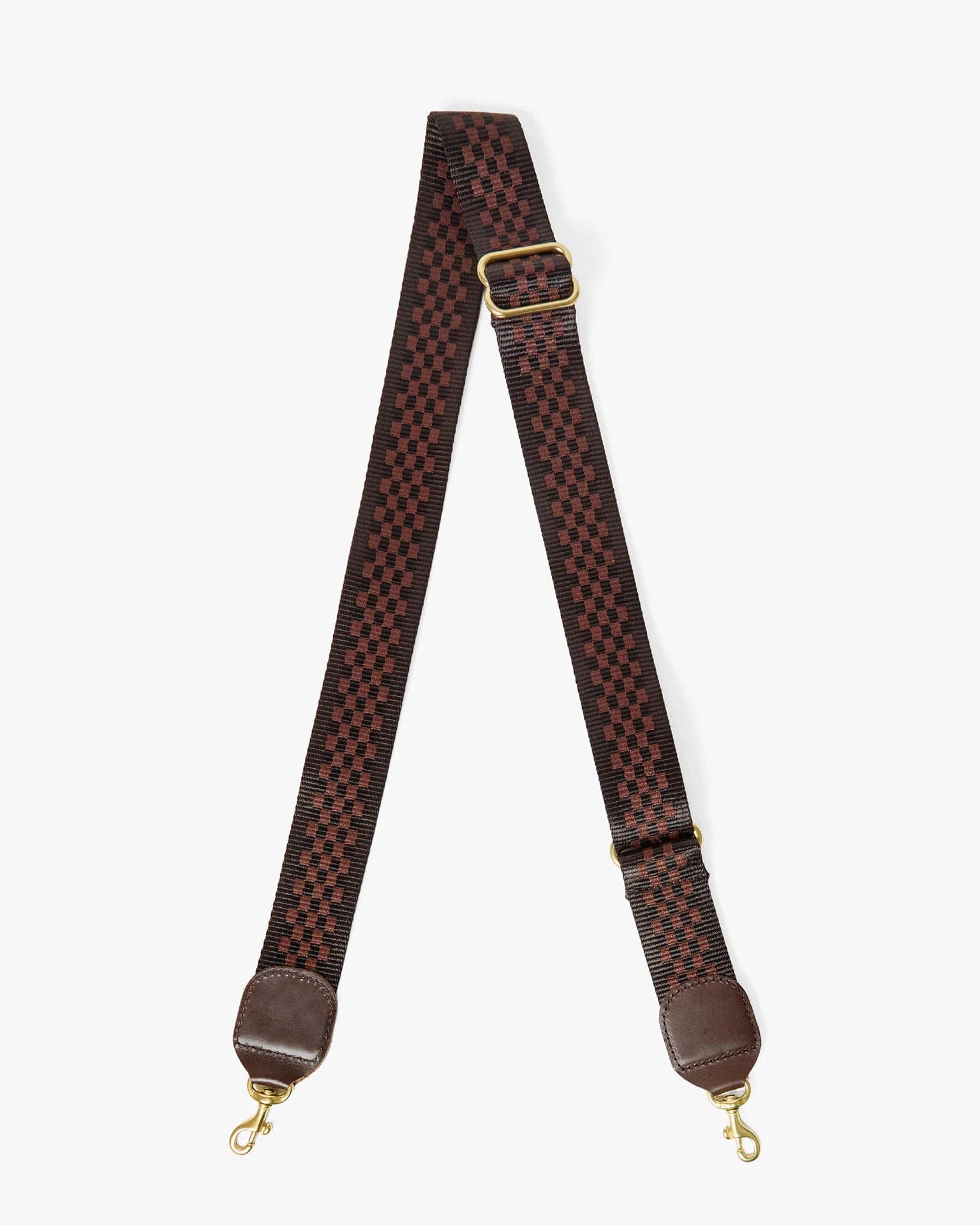 Adjustable Crossbody Strap - Checkered in Chocolate