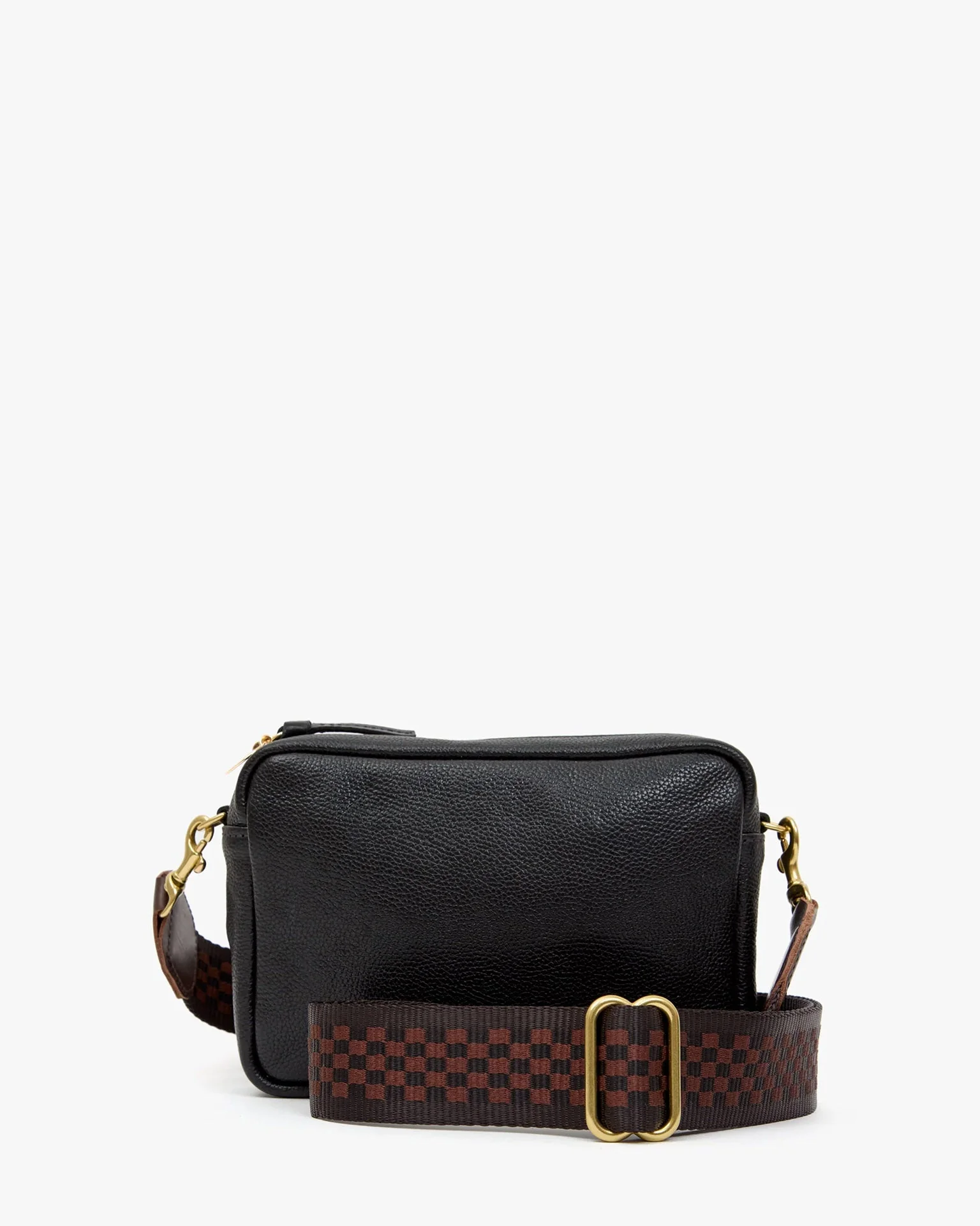 Adjustable Crossbody Strap - Checkered in Chocolate - Image 2