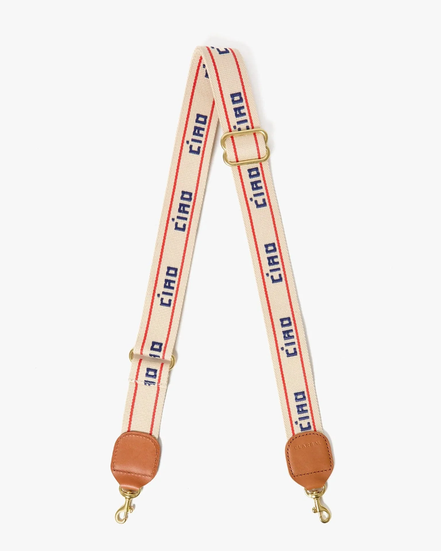 Adjustable Crossbody Strap - Ciao w/ Double Stripe in Cream/Navy