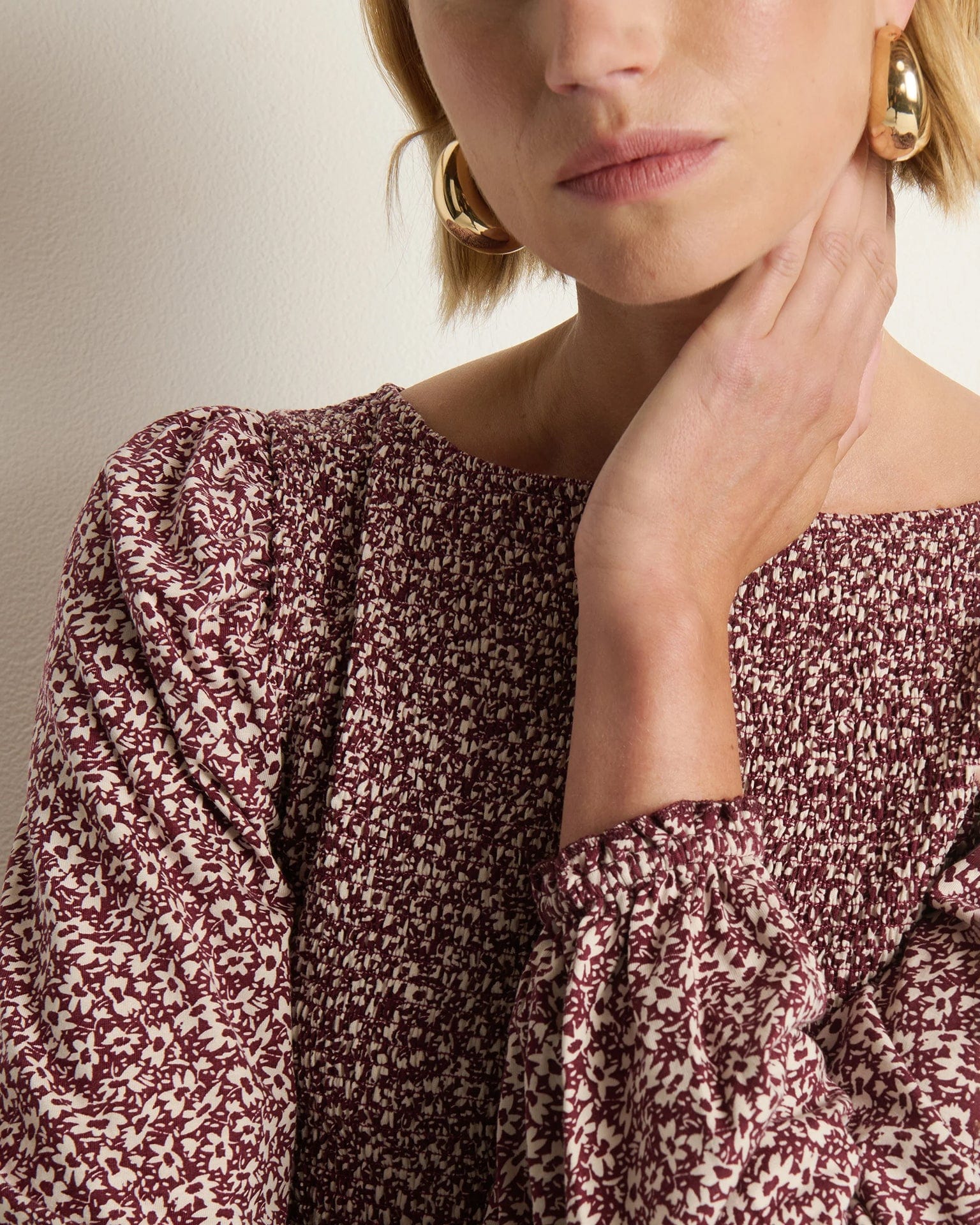 Aidan Smocked Blouse in Winter Floral - Image 3