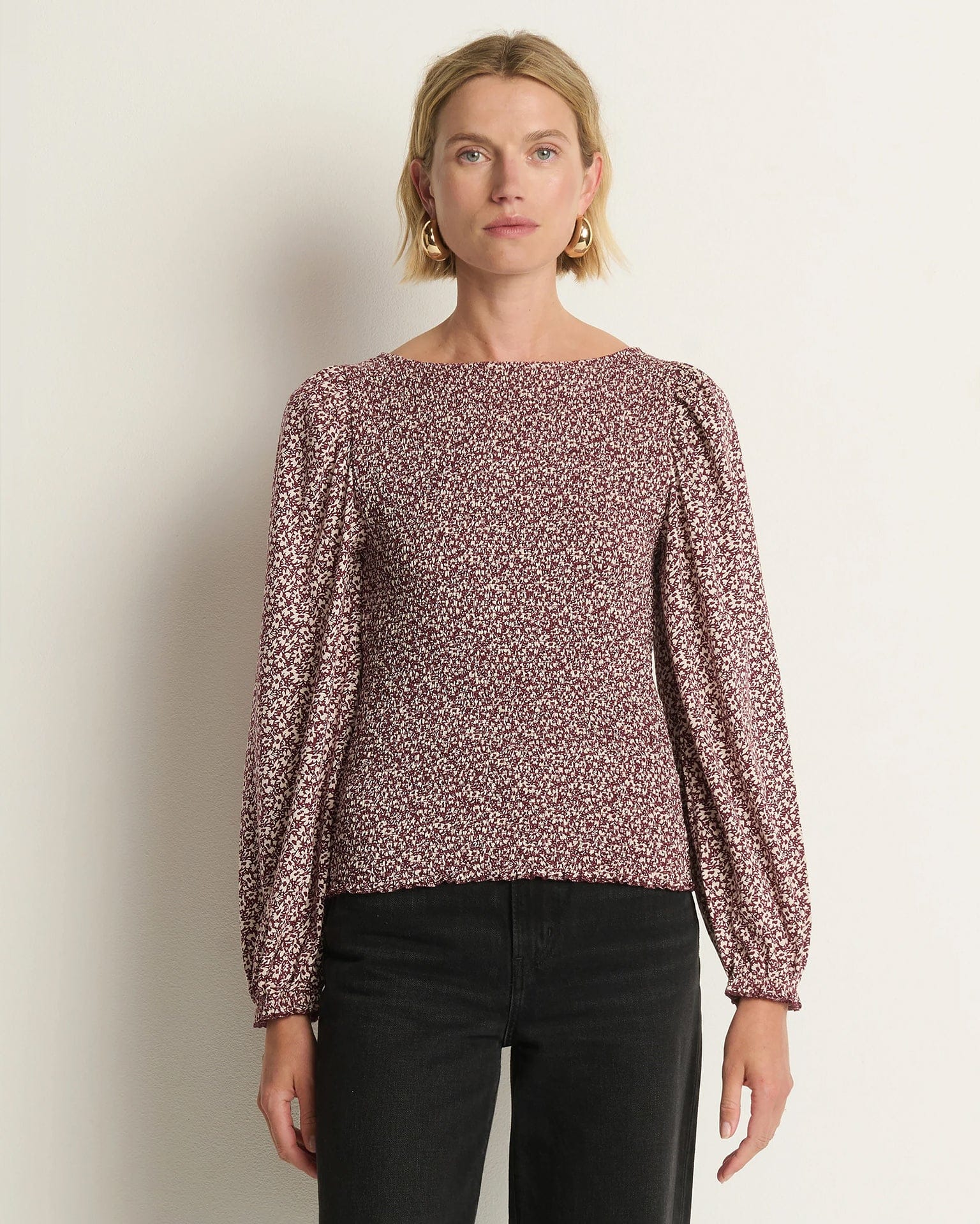 Aidan Smocked Blouse in Winter Floral - Image 4
