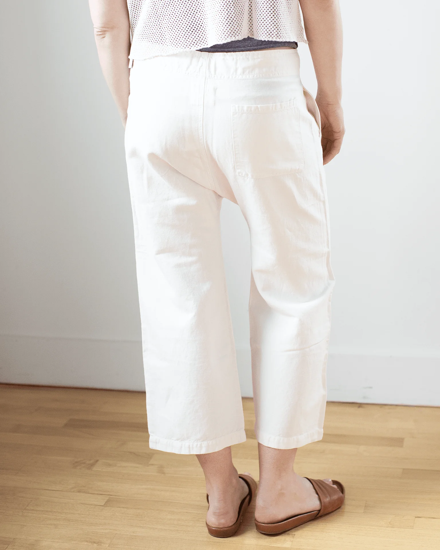 Akari Tie Waist Pants in Ivory - Image 3