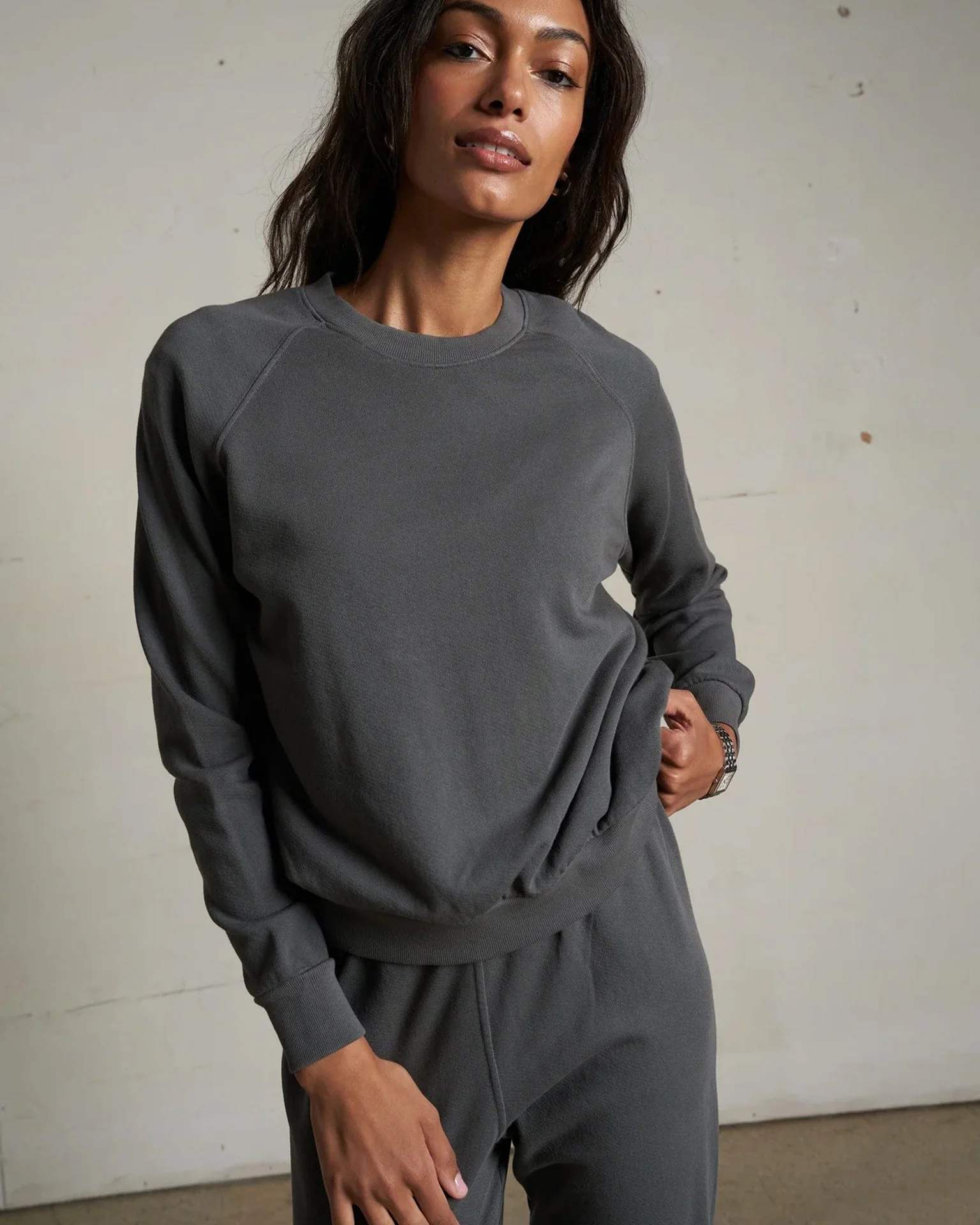 Alexi French Terry Sweatshirt in Charcoal - Image 2