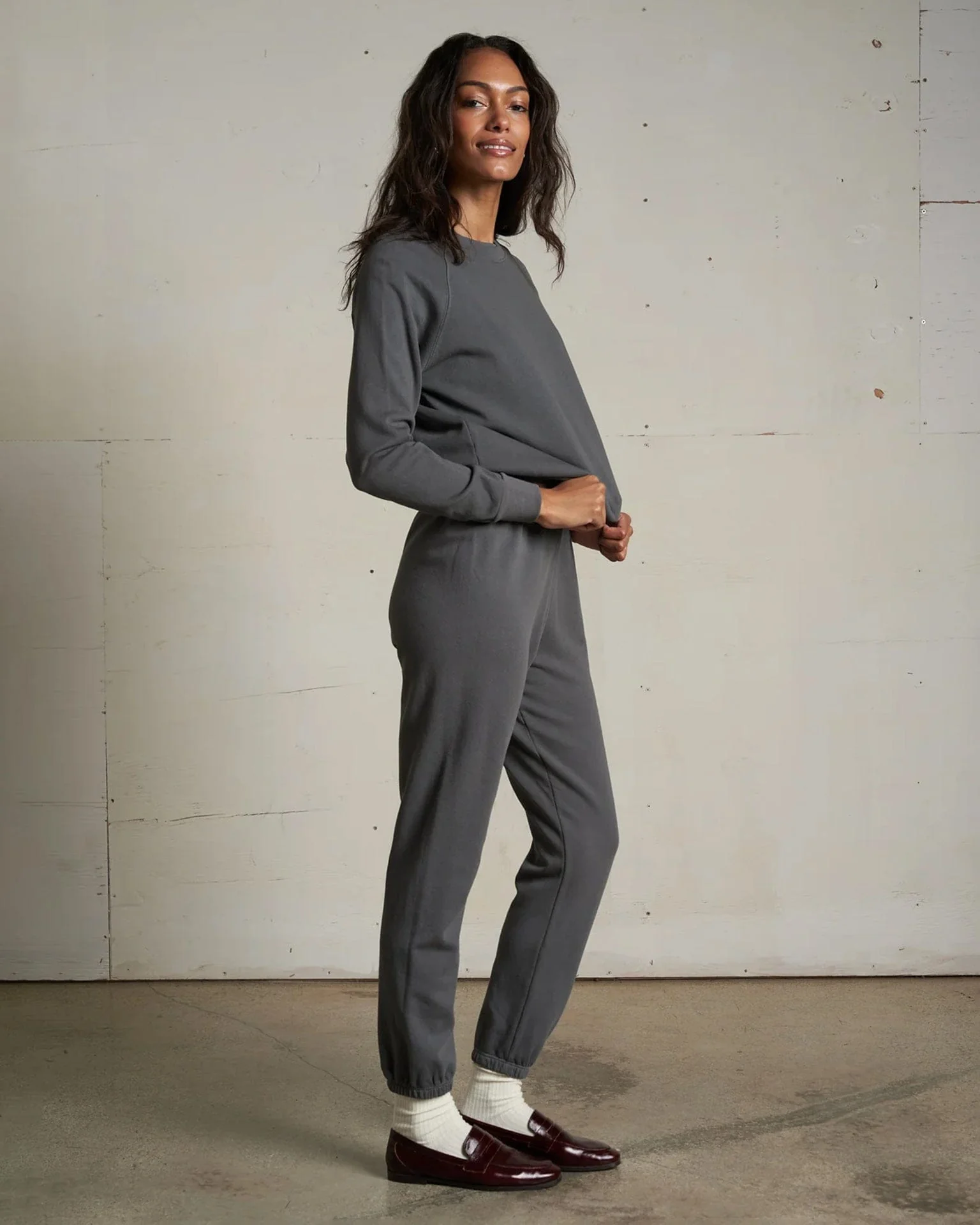 Alexi French Terry Sweatshirt in Charcoal - Image 3