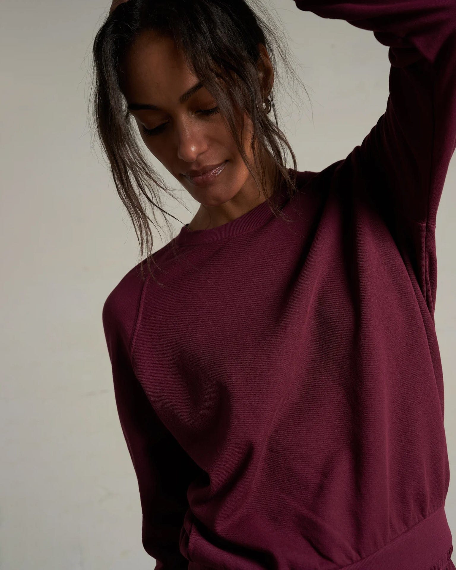 Alexi French Terry Sweatshirt in Dark Burgundy - Image 2