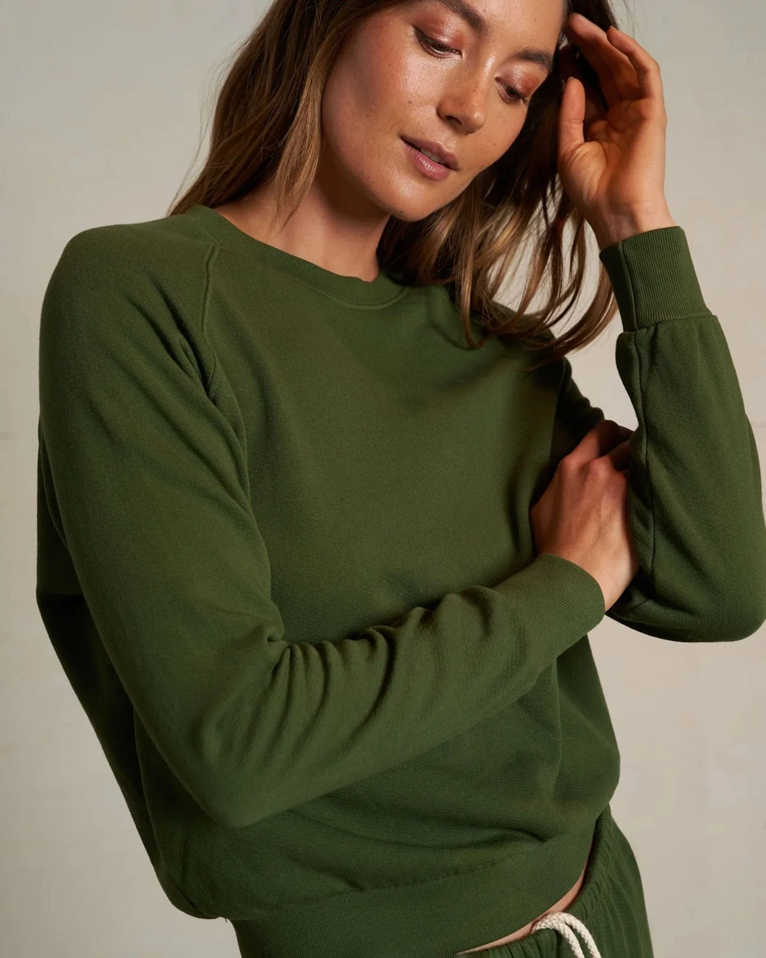Alexi French Terry Sweatshirt in Fern Green - Image 2