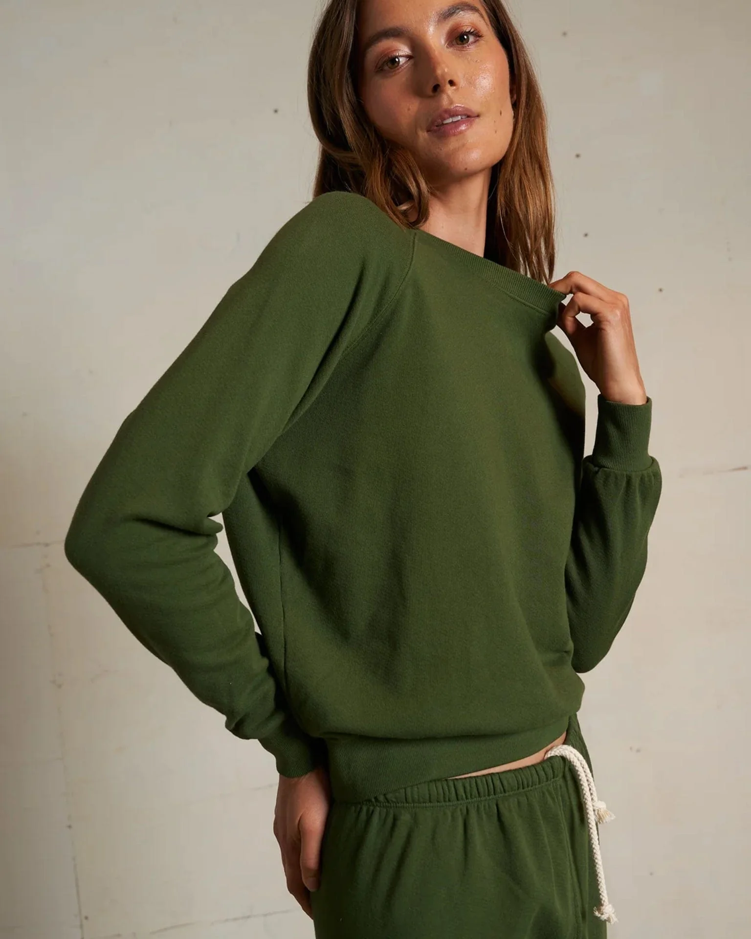 Alexi French Terry Sweatshirt in Fern Green - Image 3