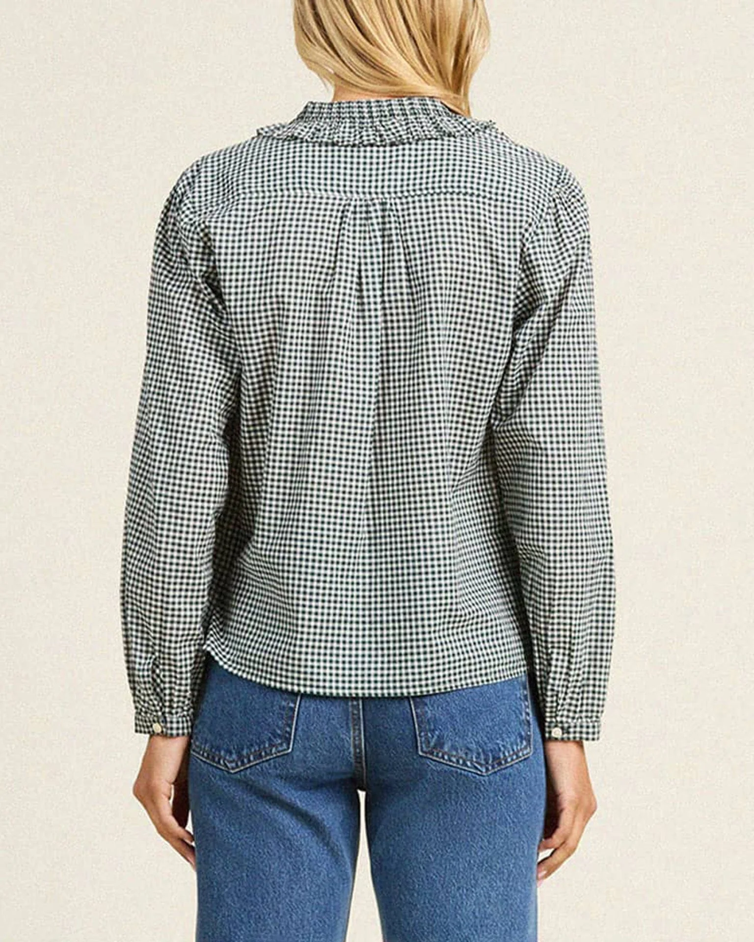 Alise Blouse in Caspian Check - Image 3