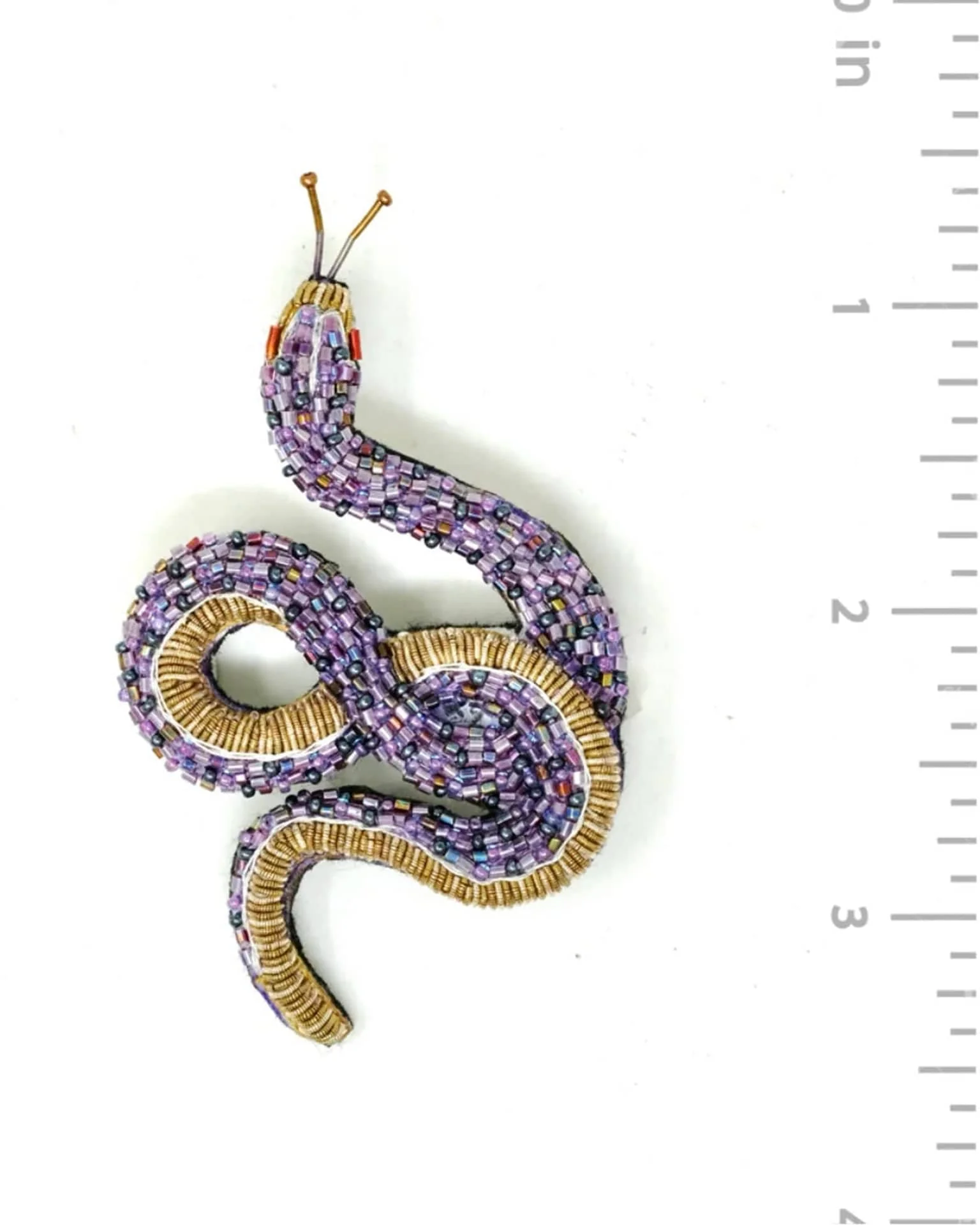 Amethyst Snake Brooch Pin - Image 3