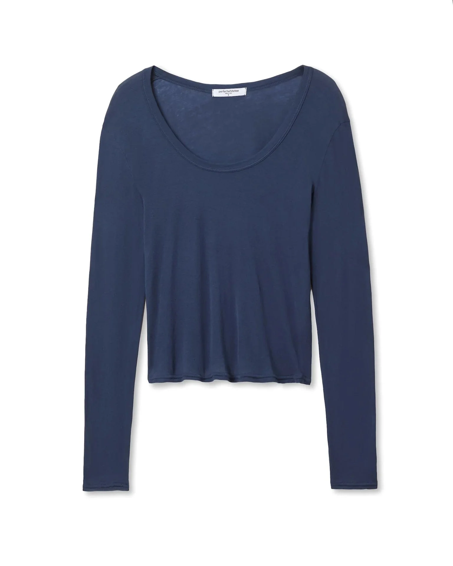 Angie Lt French Jersey Scoop L/S in Navy - Image 4