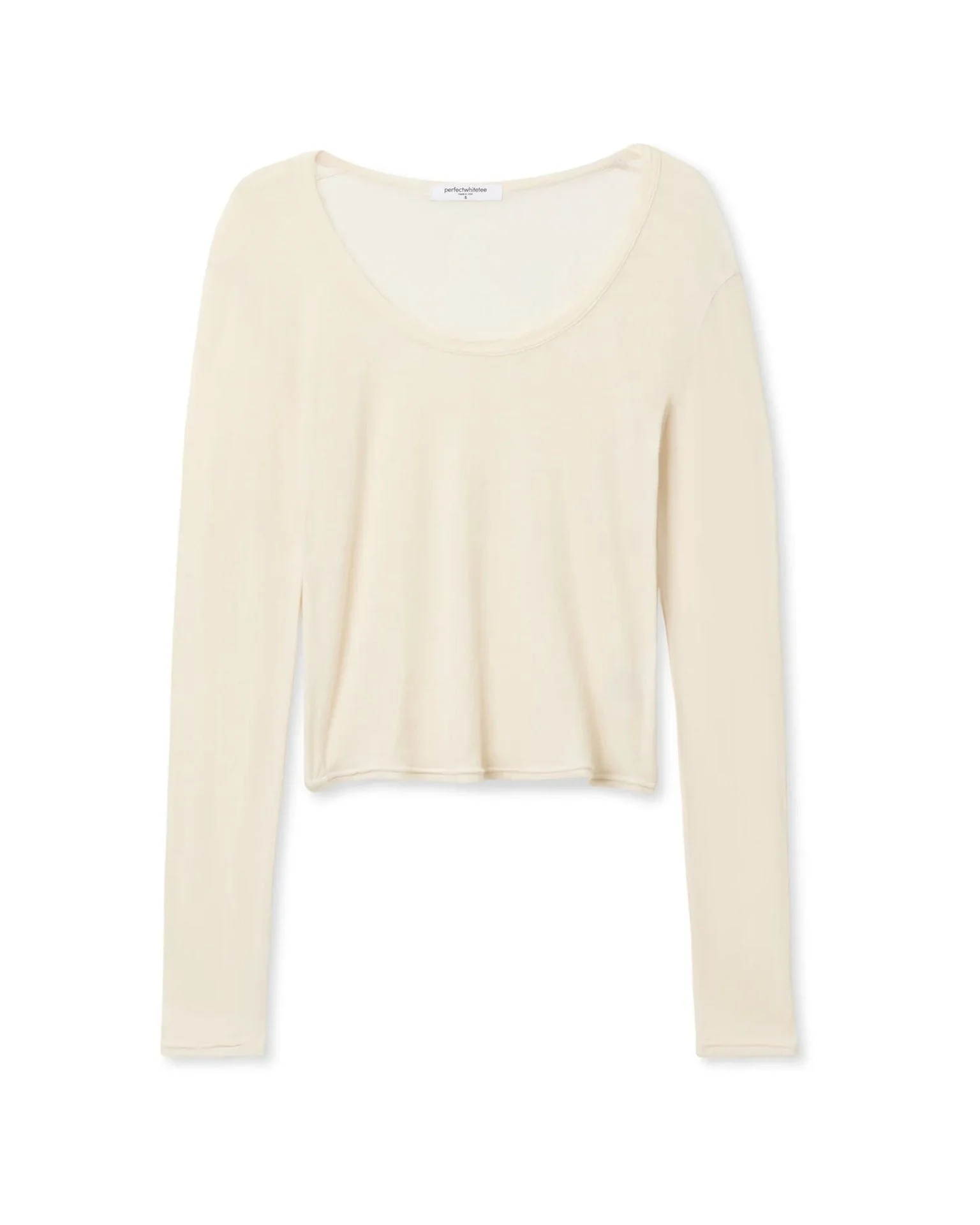 Angie Lt French Jersey Scoop L/S in Sugar - Image 4