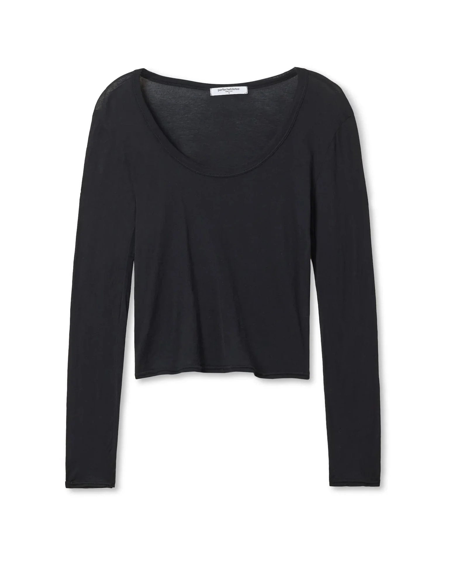 Angie Lt French Jersey Scoop L/S in True Black - Image 4
