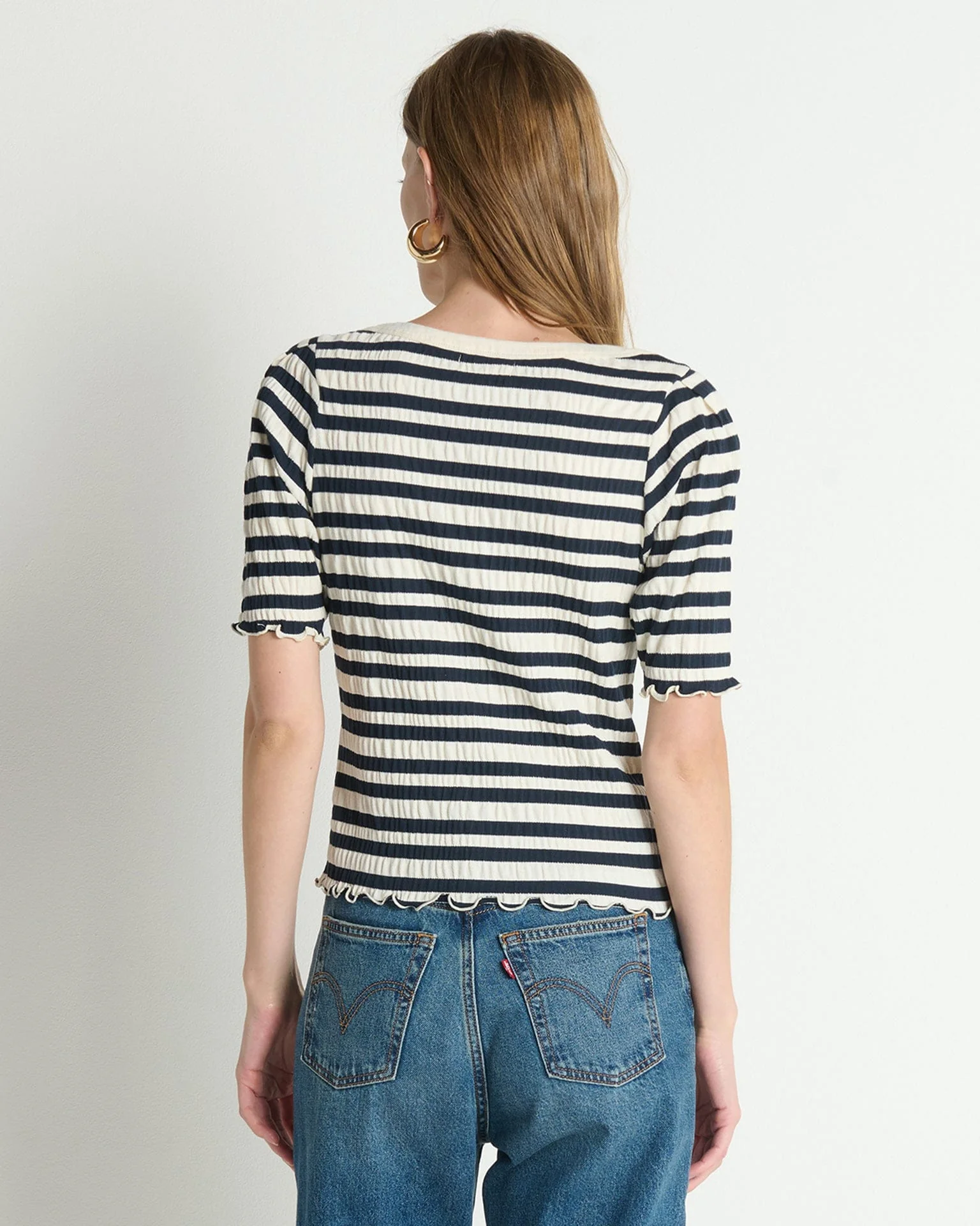 April Envelope Top in Crinkle Stripe - Image 4