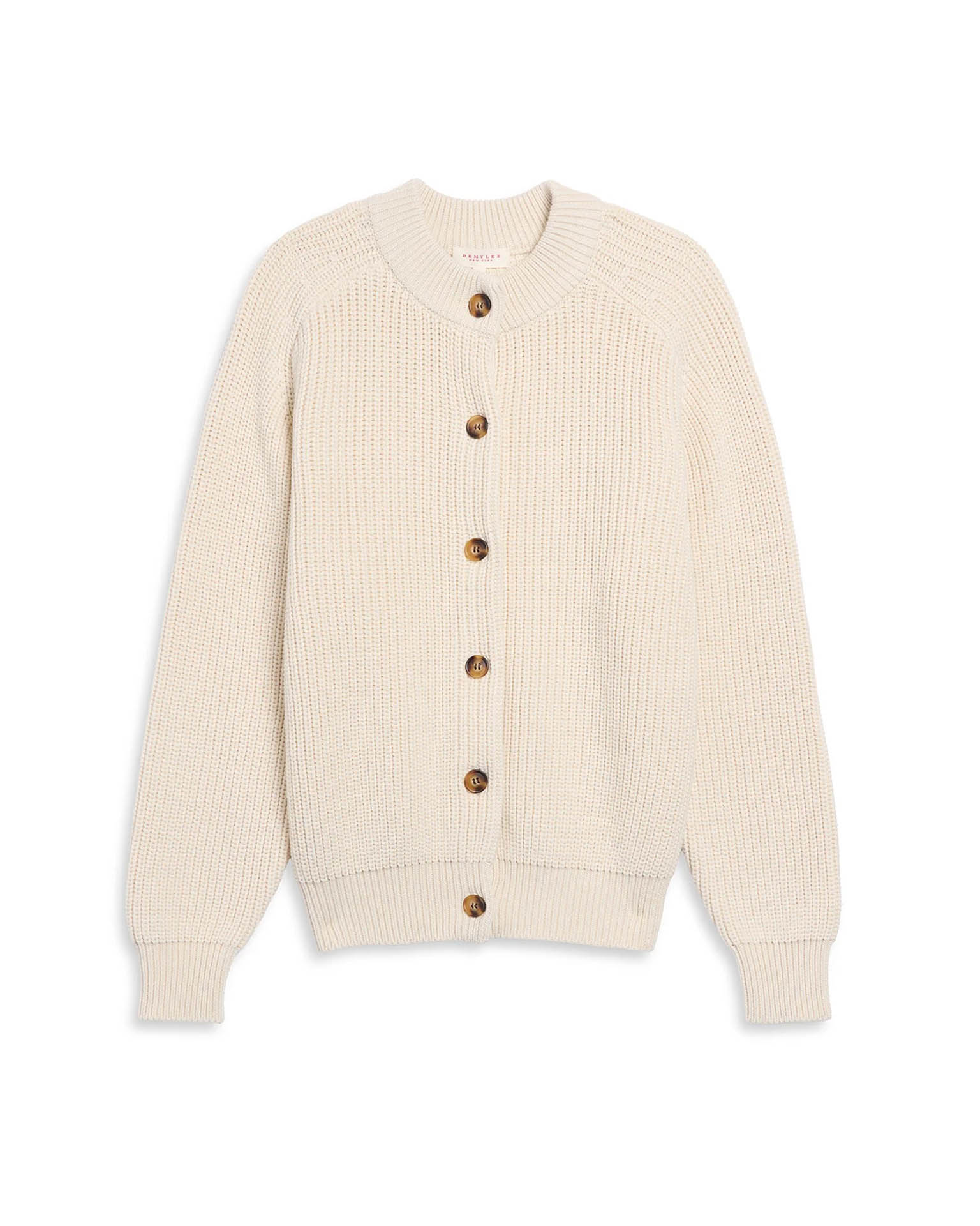 Audrey Organic Cotton Cardigan in Natural - Image 3