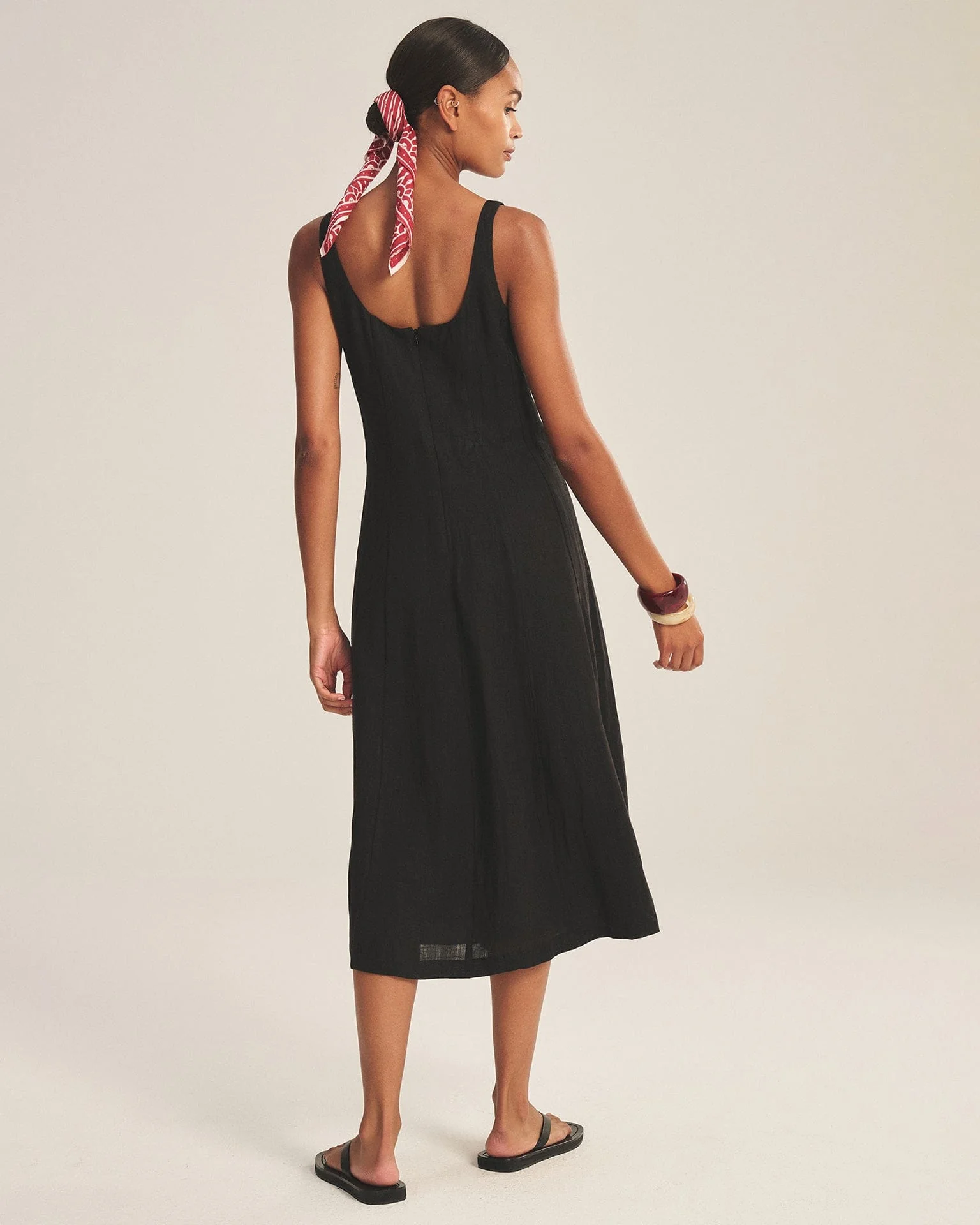 Austen Square Neck Sleeveless Dress in Black - Image 4
