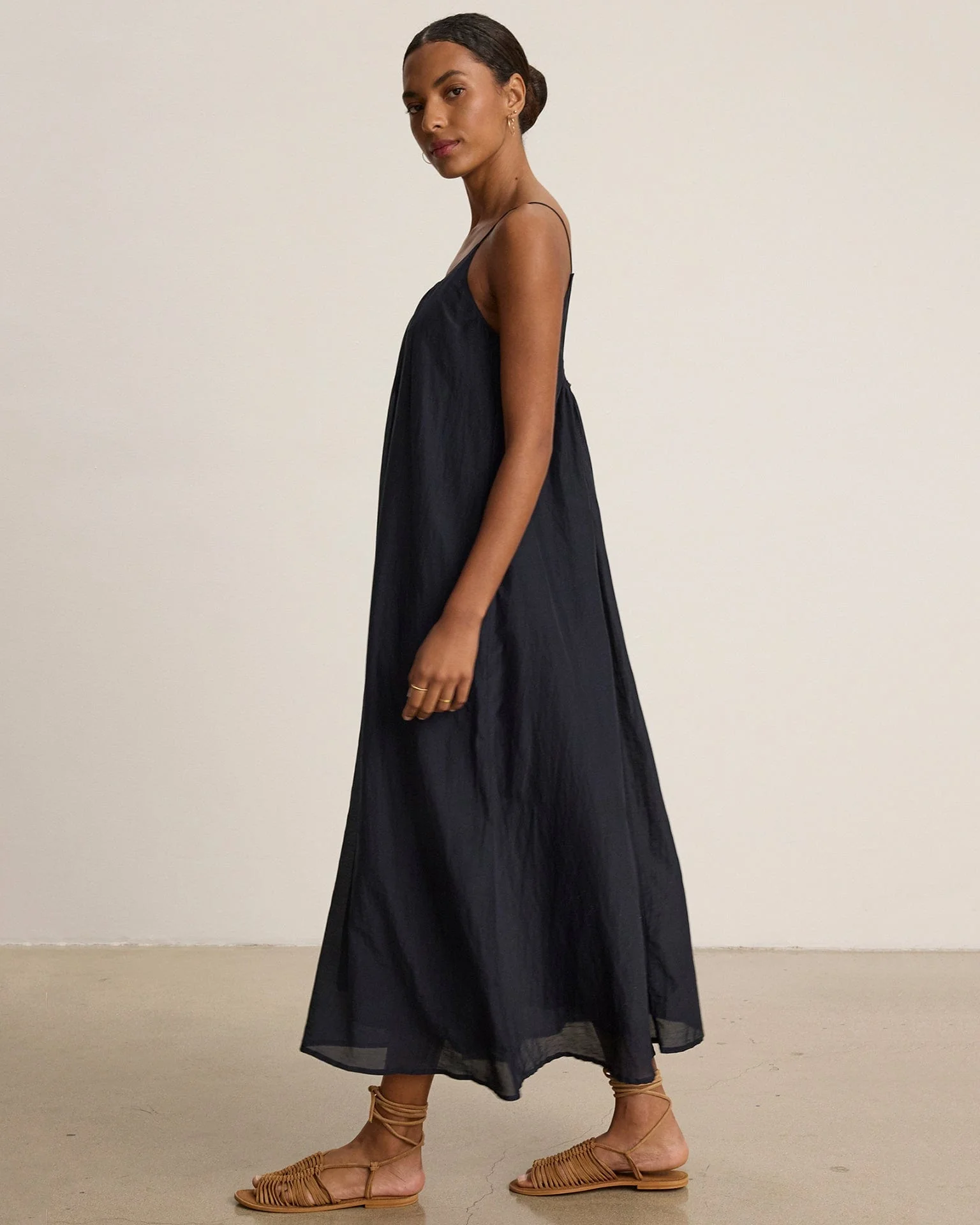 Avery Long Cami Dress in Black - Image 4