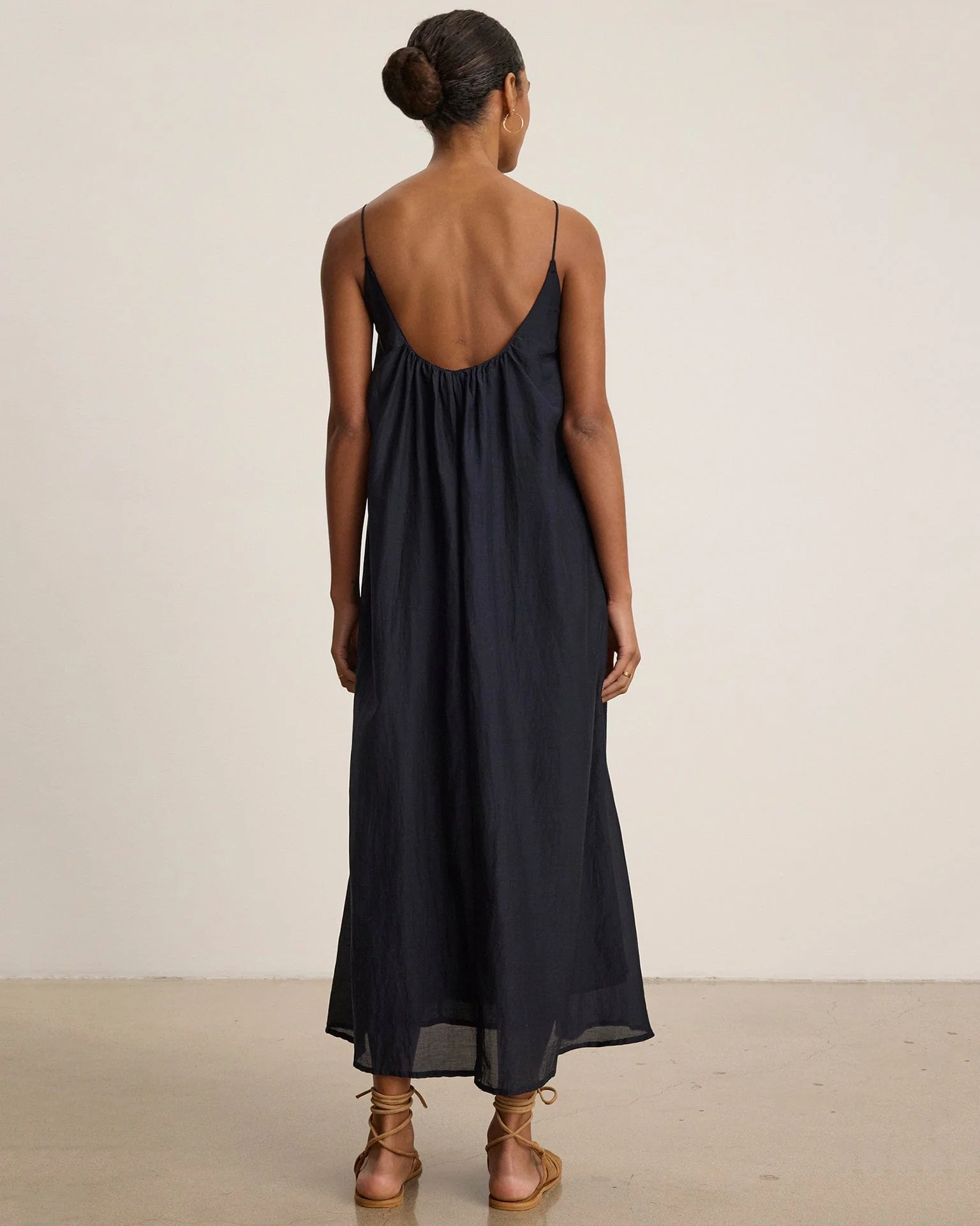 Avery Long Cami Dress in Black - Image 5