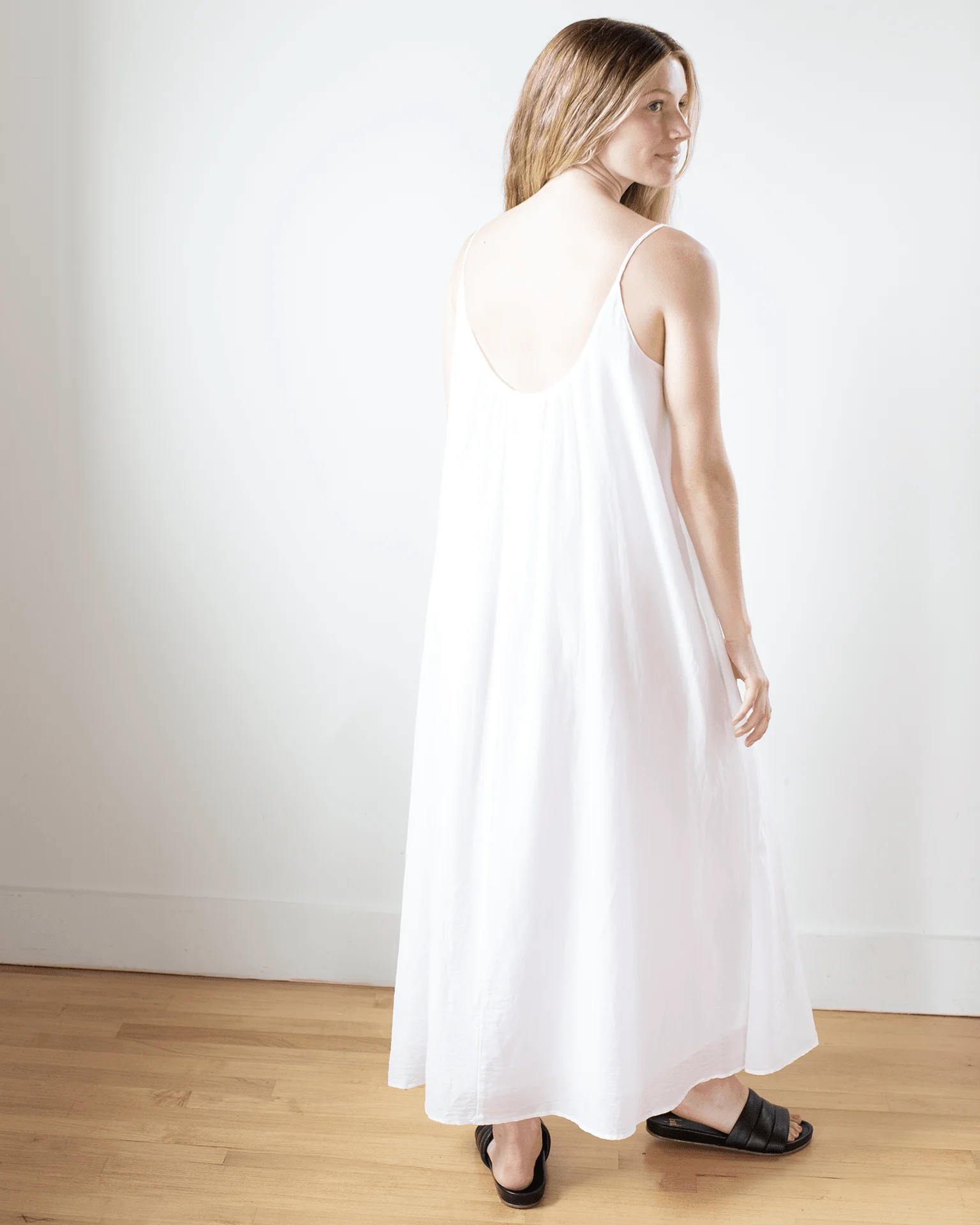 Avery Long Cami Dress in White - Image 5