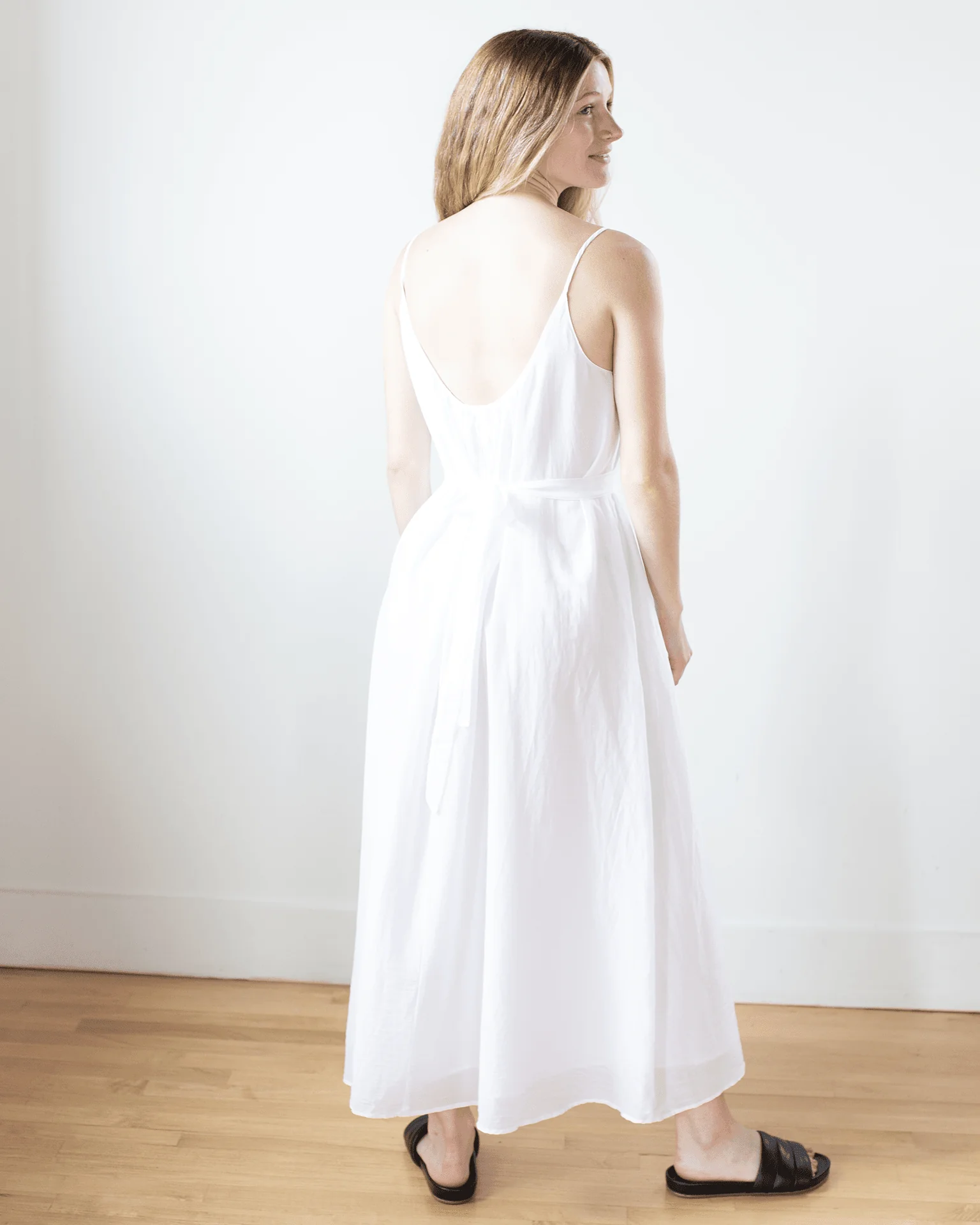 Avery Long Cami Dress in White - Image 6