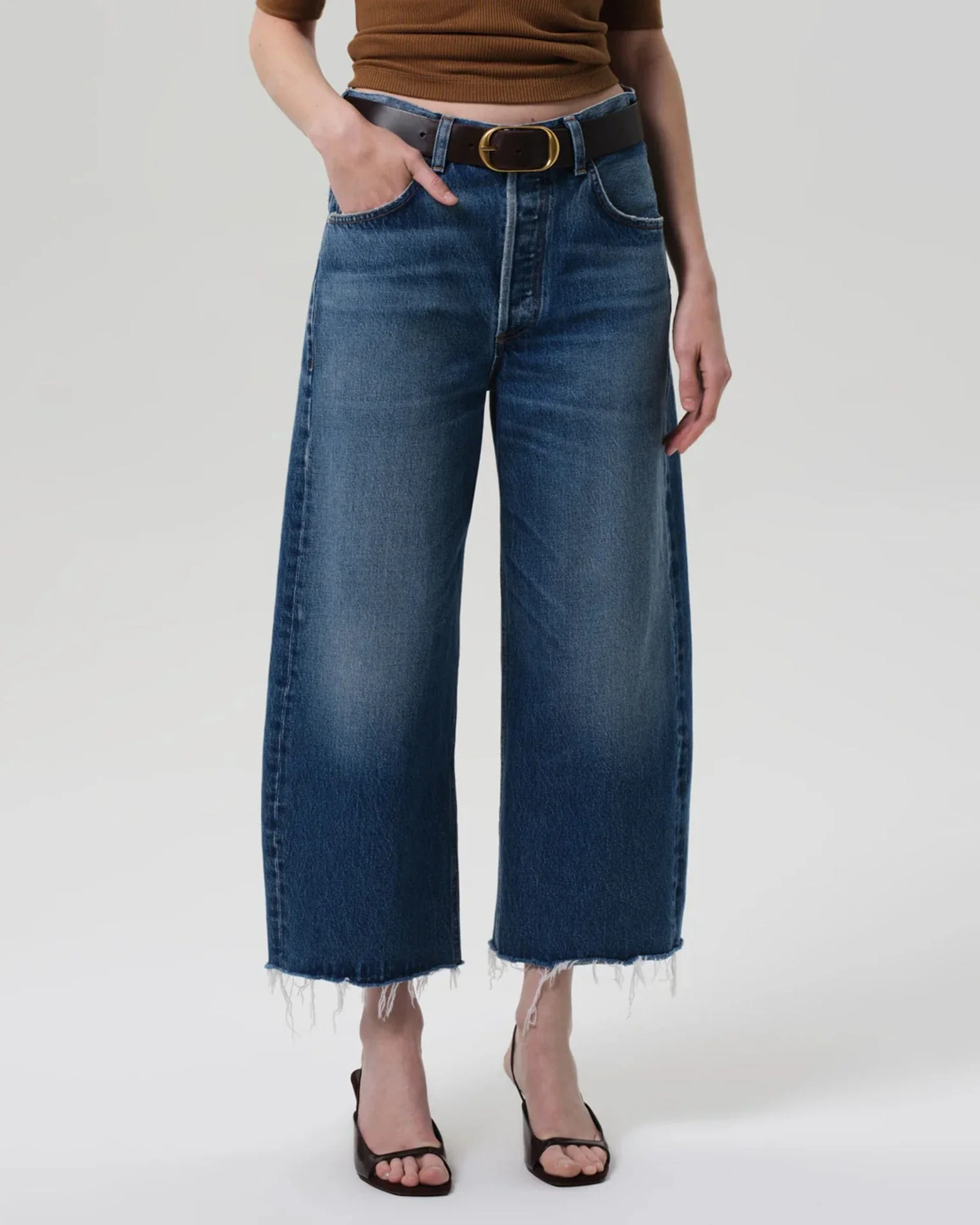 Ayla Raw Hem Crop in Chaya - Image 2