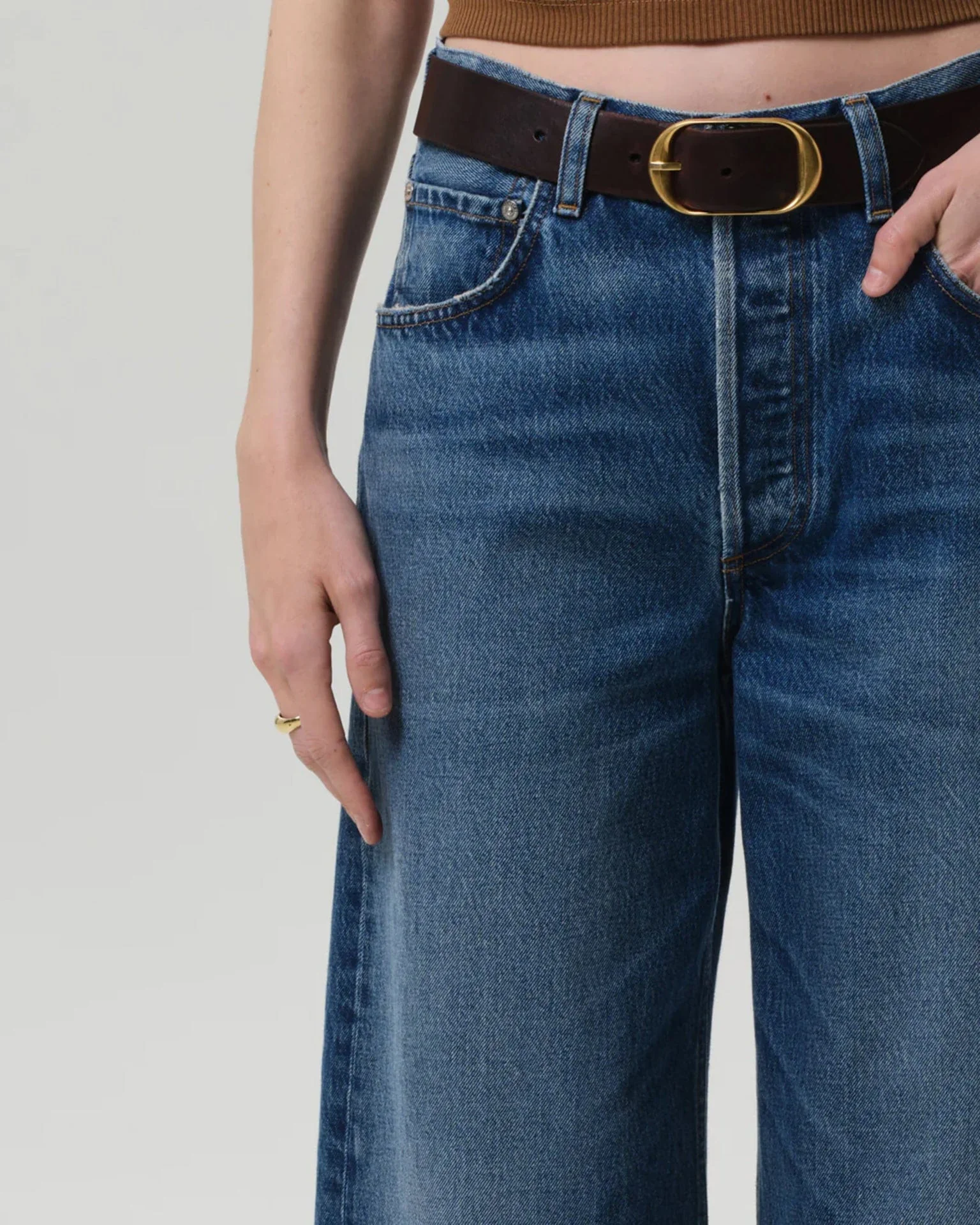 Ayla Raw Hem Crop in Chaya - Image 3