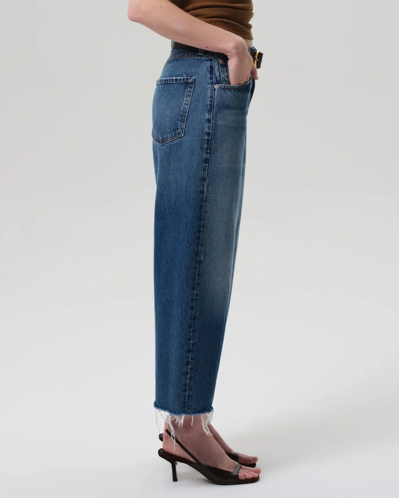 Ayla Raw Hem Crop in Chaya - Image 4