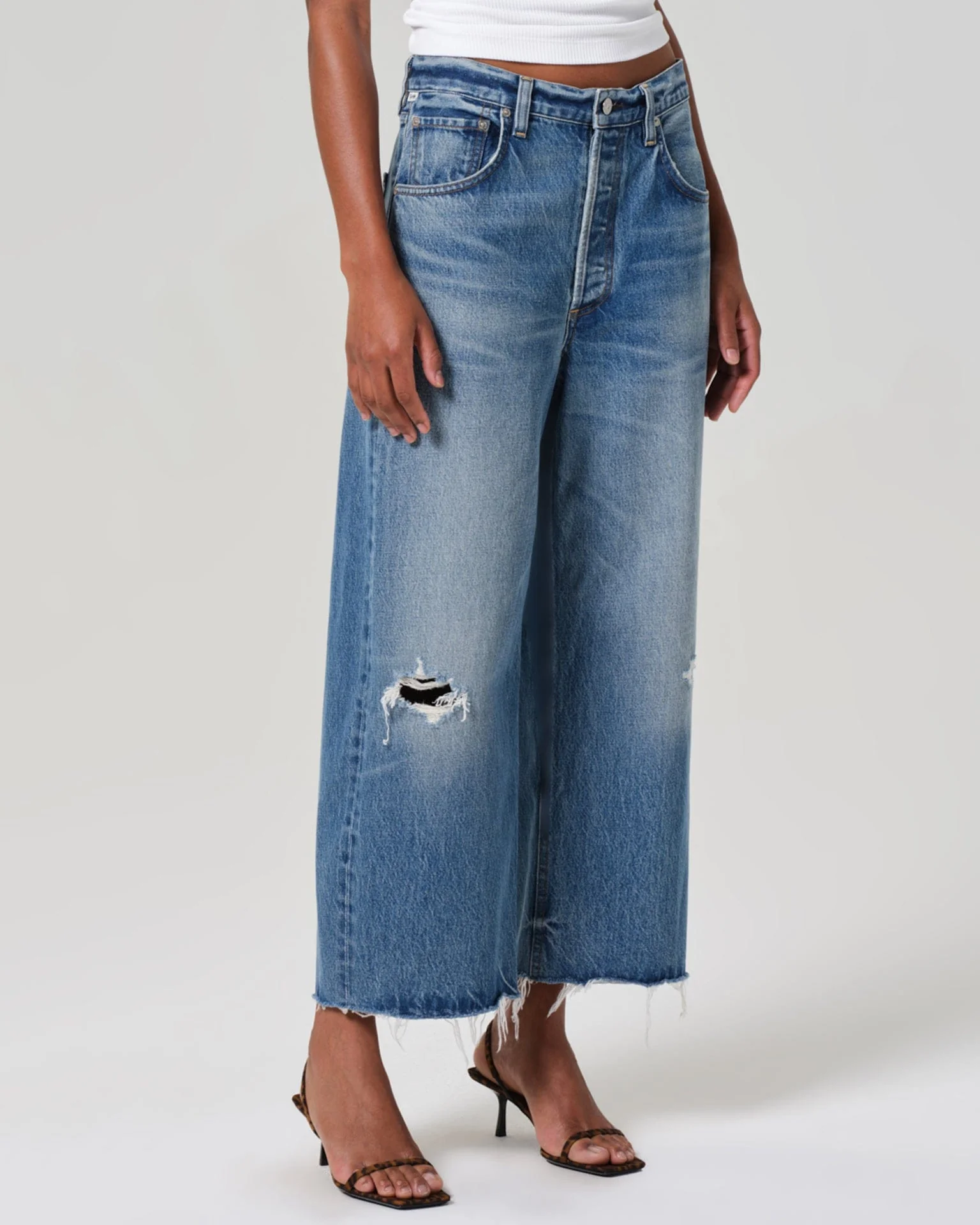 Ayla Raw Hem Crop in Solano - Image 2