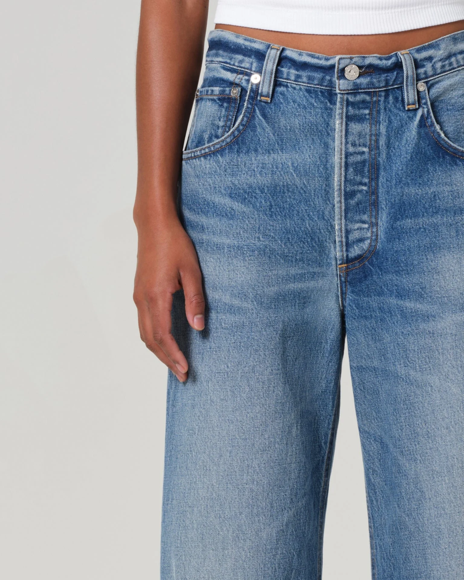 Ayla Raw Hem Crop in Solano - Image 3