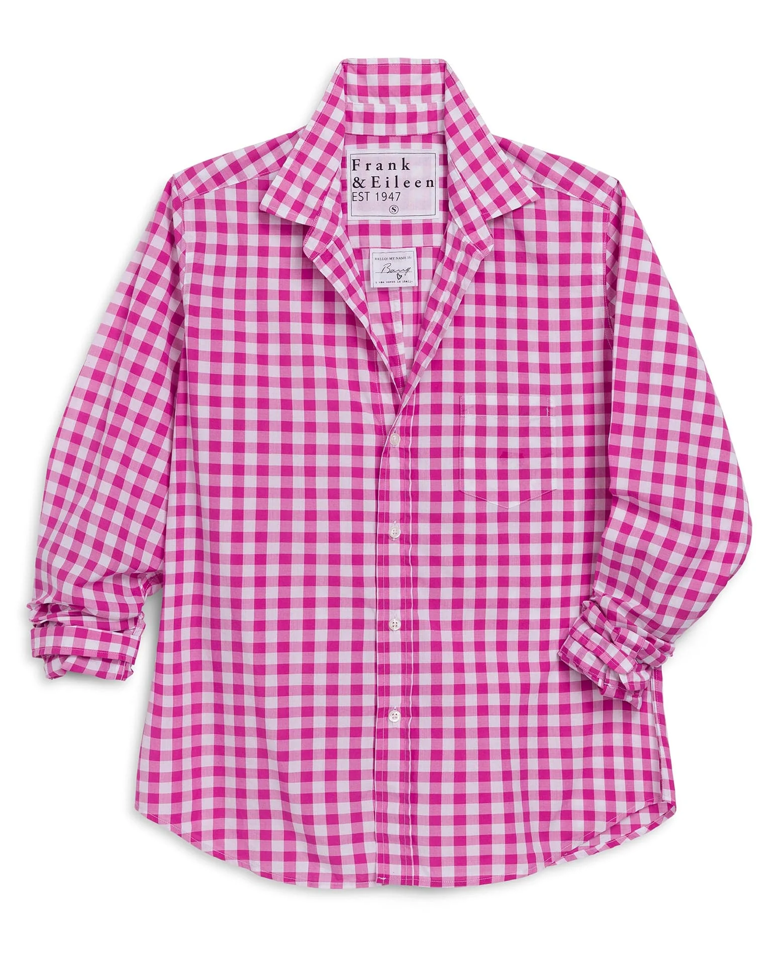 Barry Tailored Button Up in Pink Check