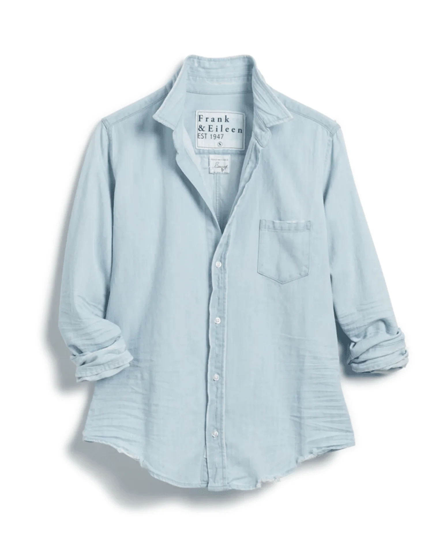 Barry Tailored Button Up Shirt in Classic Blue Wash - Image 4