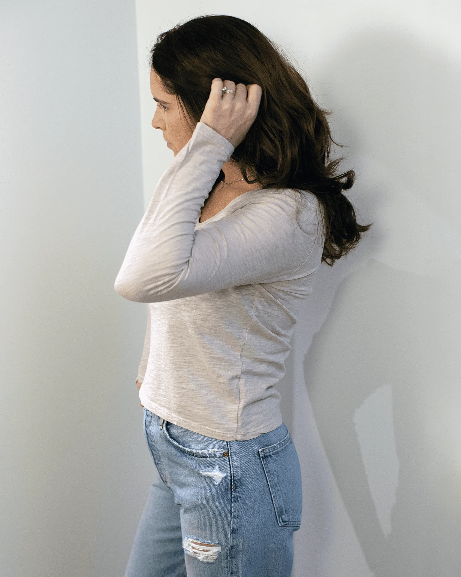 Becky Long Sleeve Scoop Neck Top in Dollhouse - Image 4