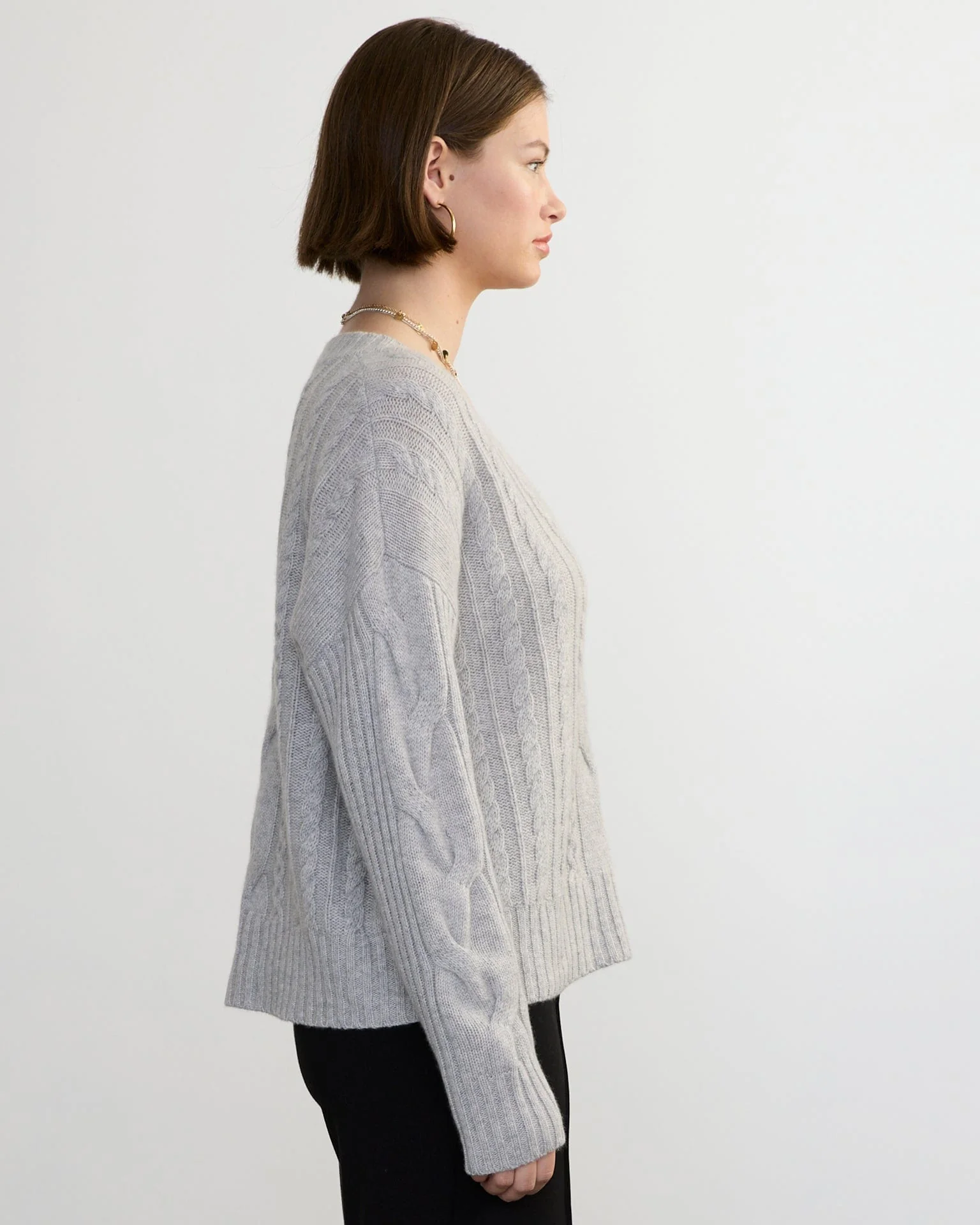 Bianca Cable Vee in Fog - Image 3