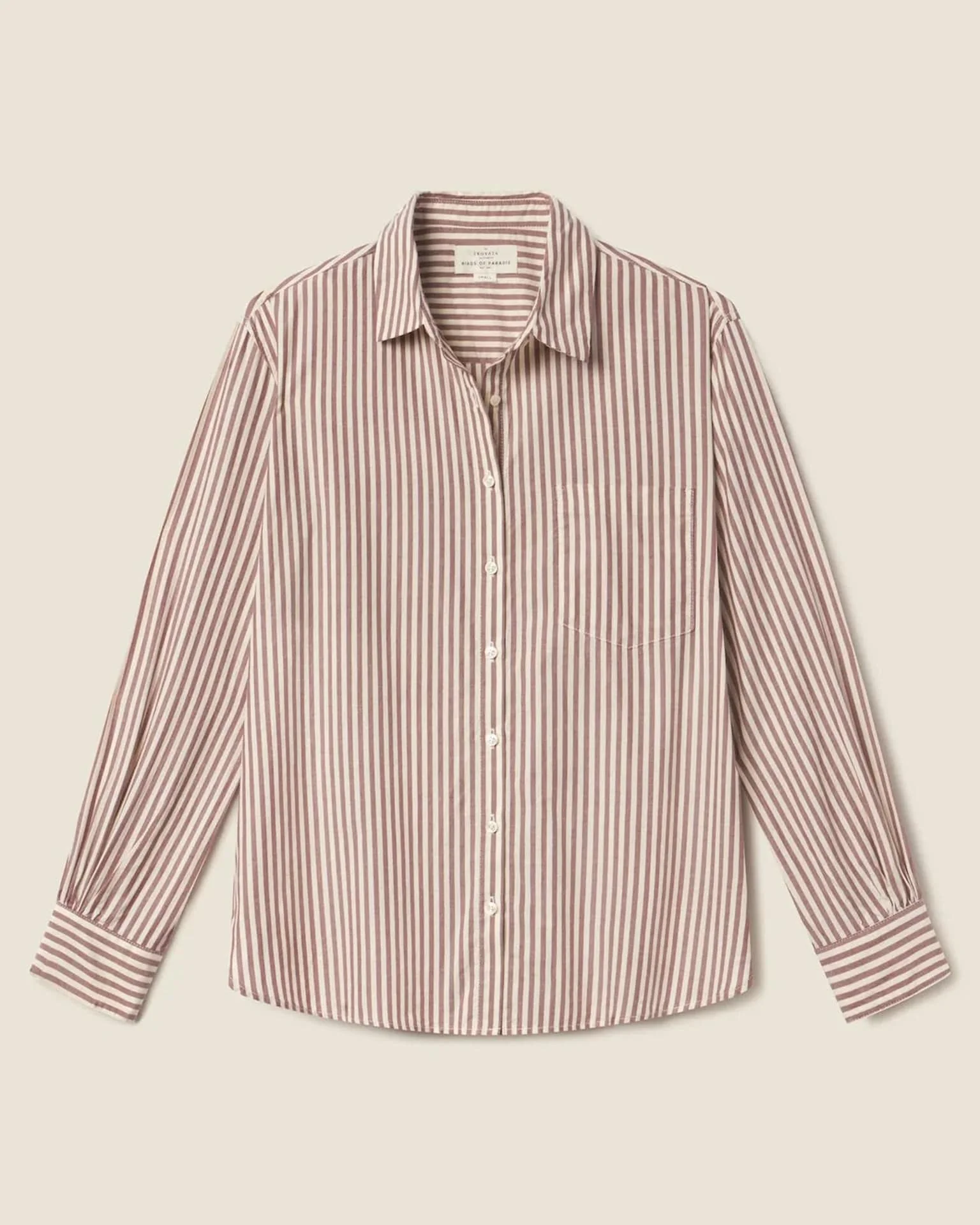 Blake Oversized Shirt in Burgundy Stripe - Image 4