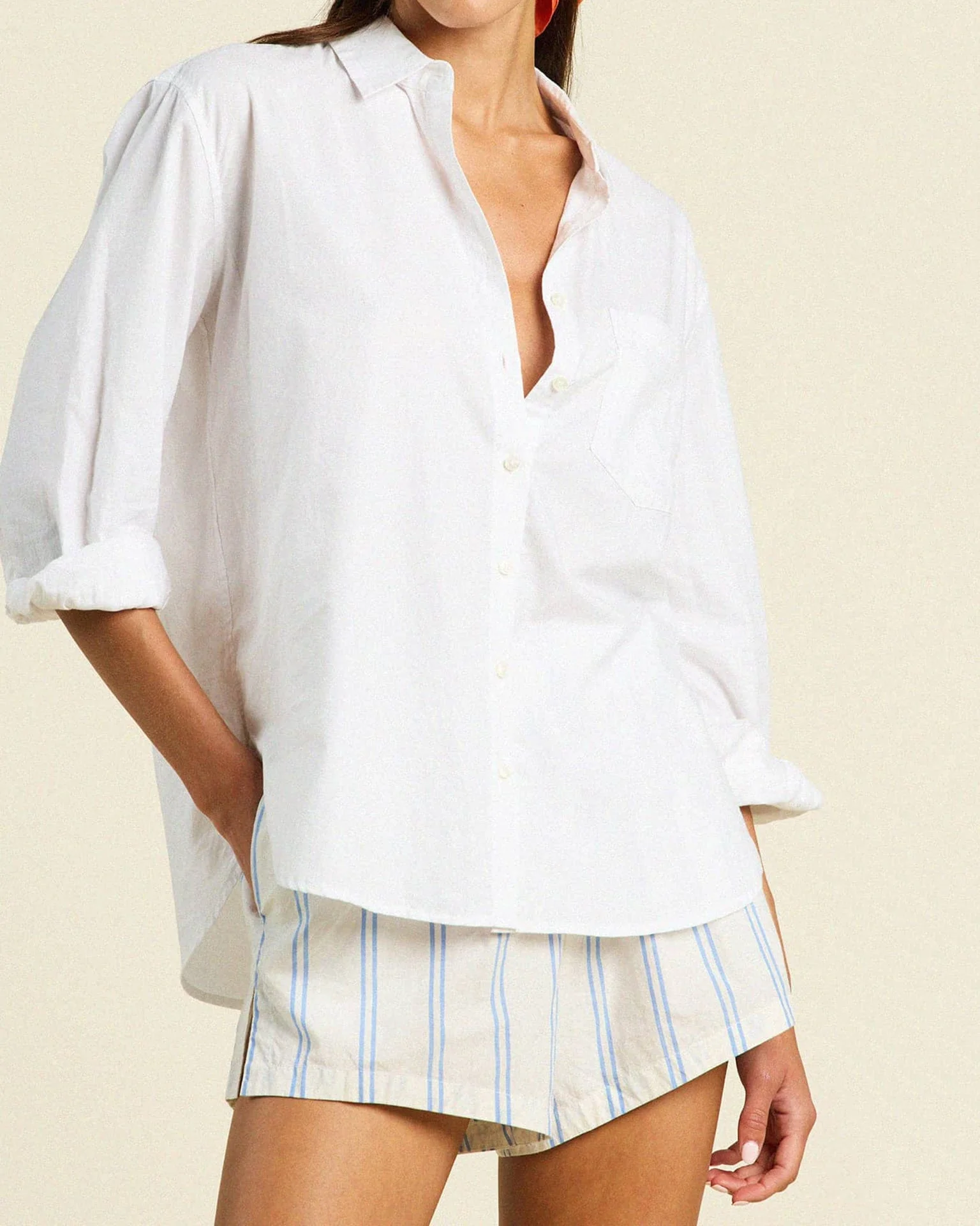 Blake Oversized Shirt in White Super Soft