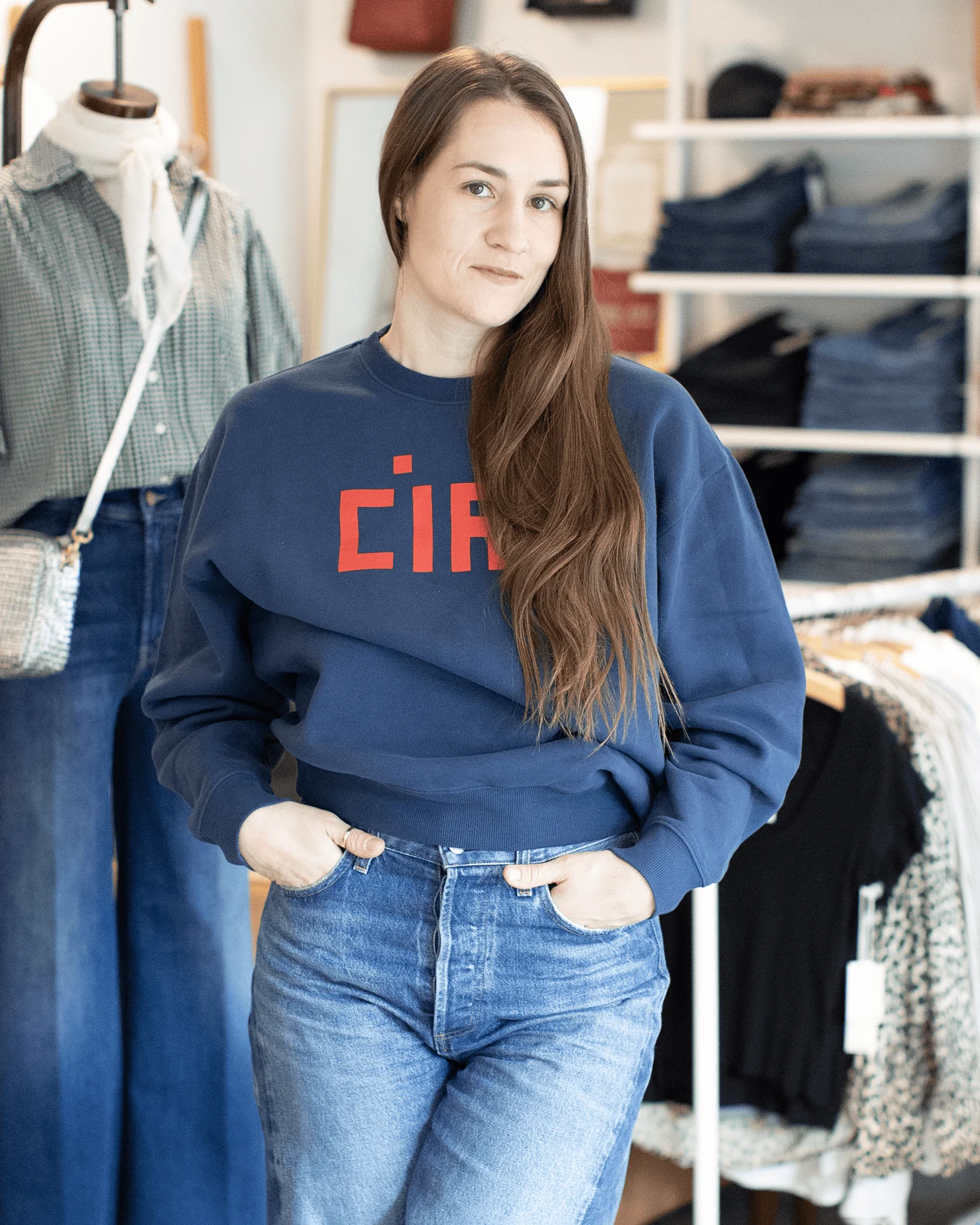 Block Ciao Oversized Sweatshirt in Navy
