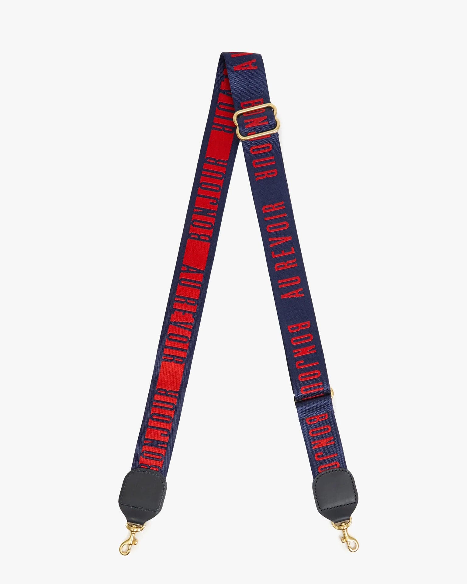 Bonjour/Au Revoir Adj Crossbody Strap in Navy/Poppy