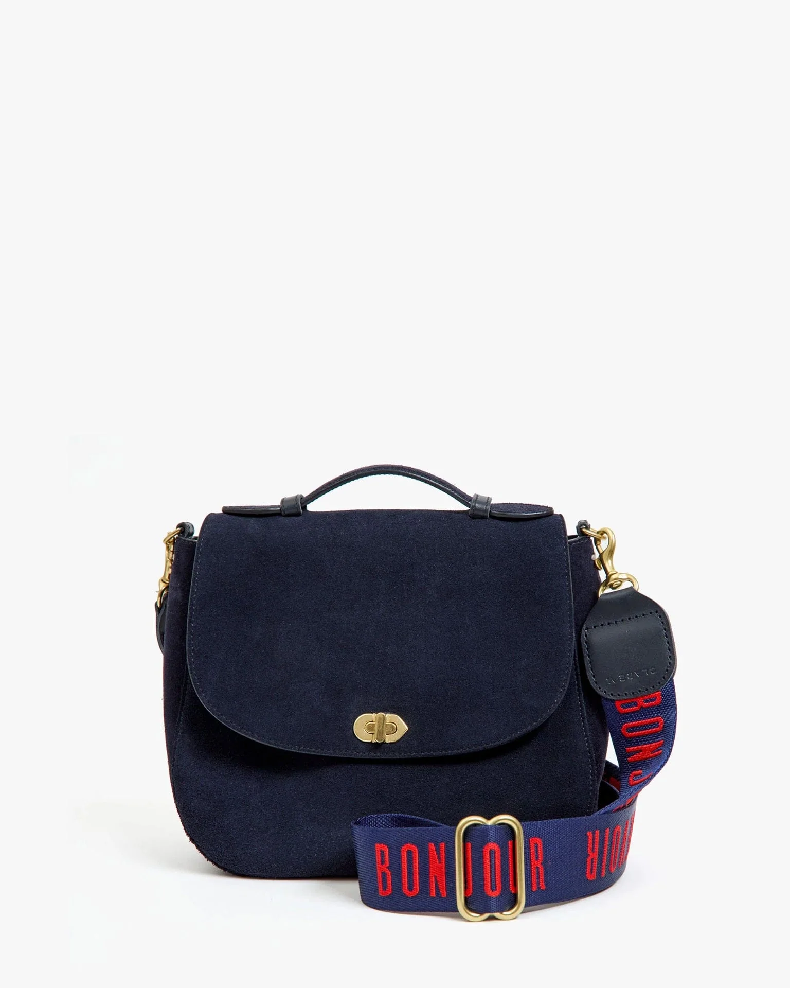 Bonjour/Au Revoir Adj Crossbody Strap in Navy/Poppy - Image 2