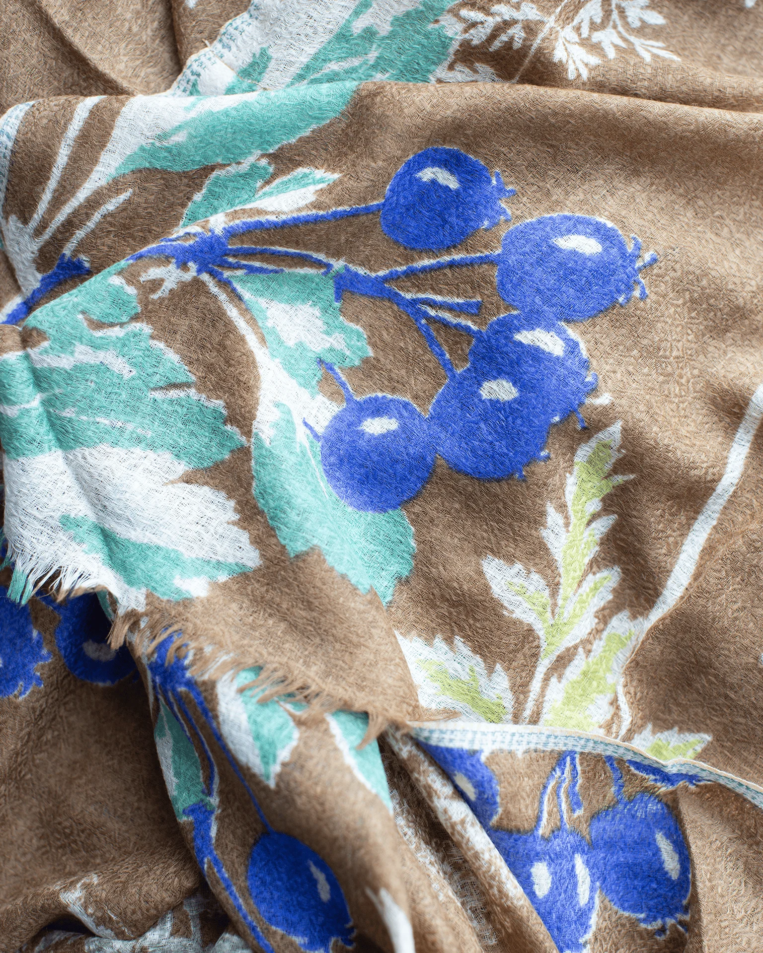 Botanica Wool Silk & Cashmere Scarf in Tobacco - Image 2