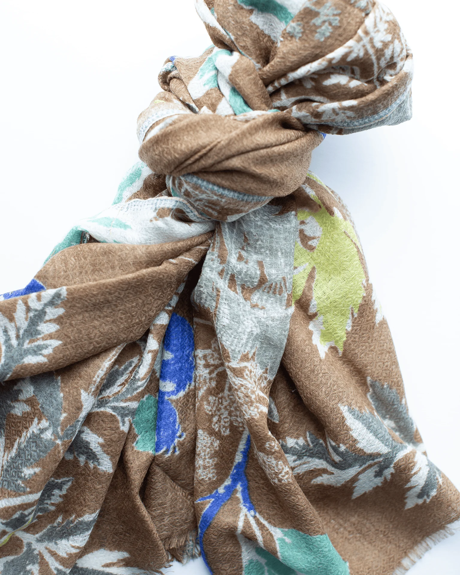 Botanica Wool Silk & Cashmere Scarf in Tobacco - Image 3