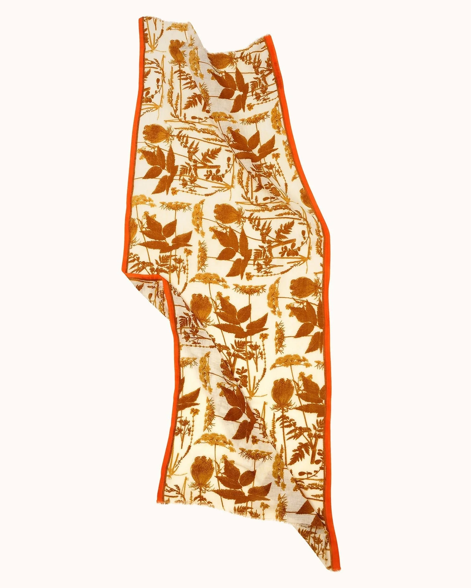 Botanical Print Scarf in Golden