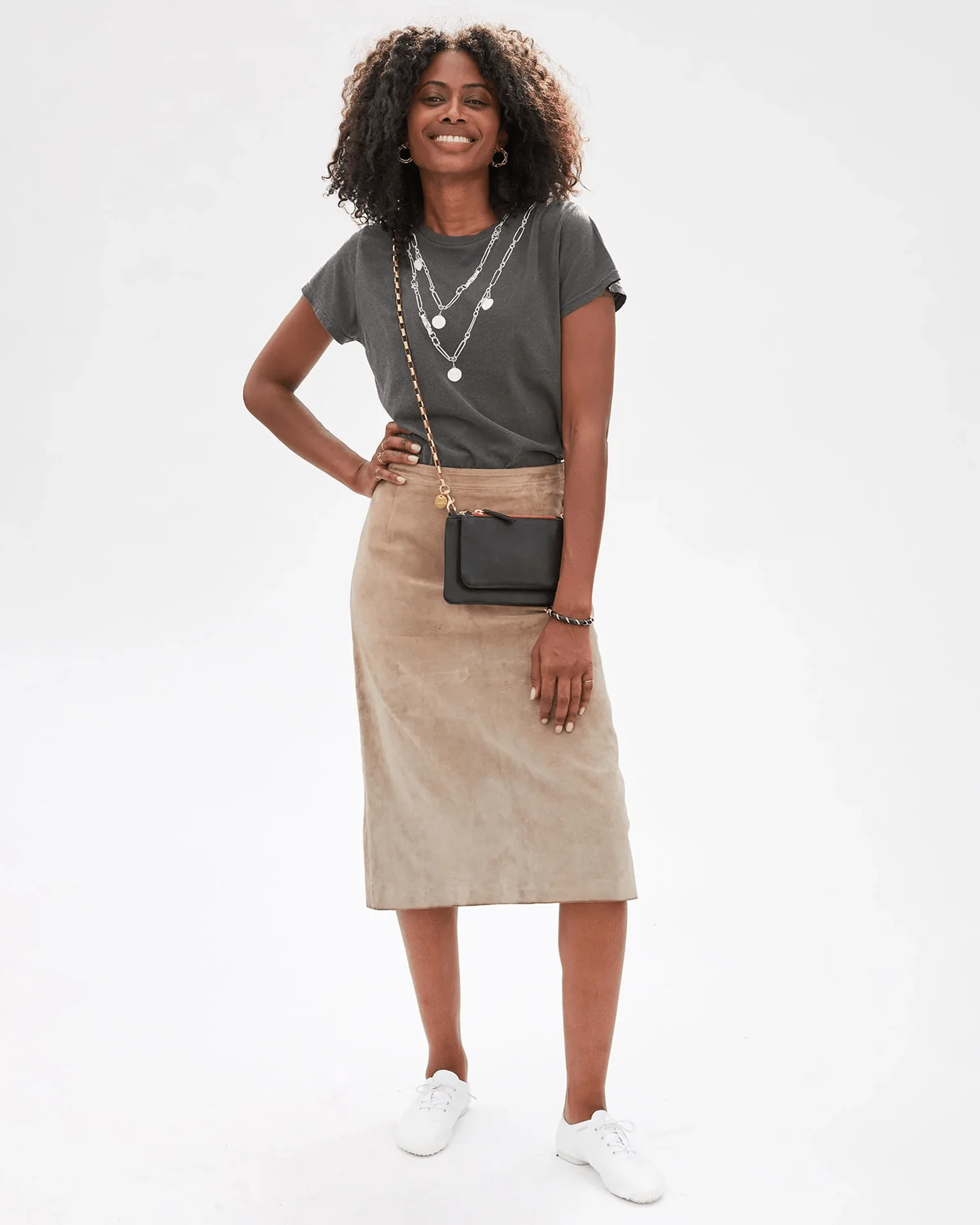 Box Chain Crossbody Strap in Brass - Image 3