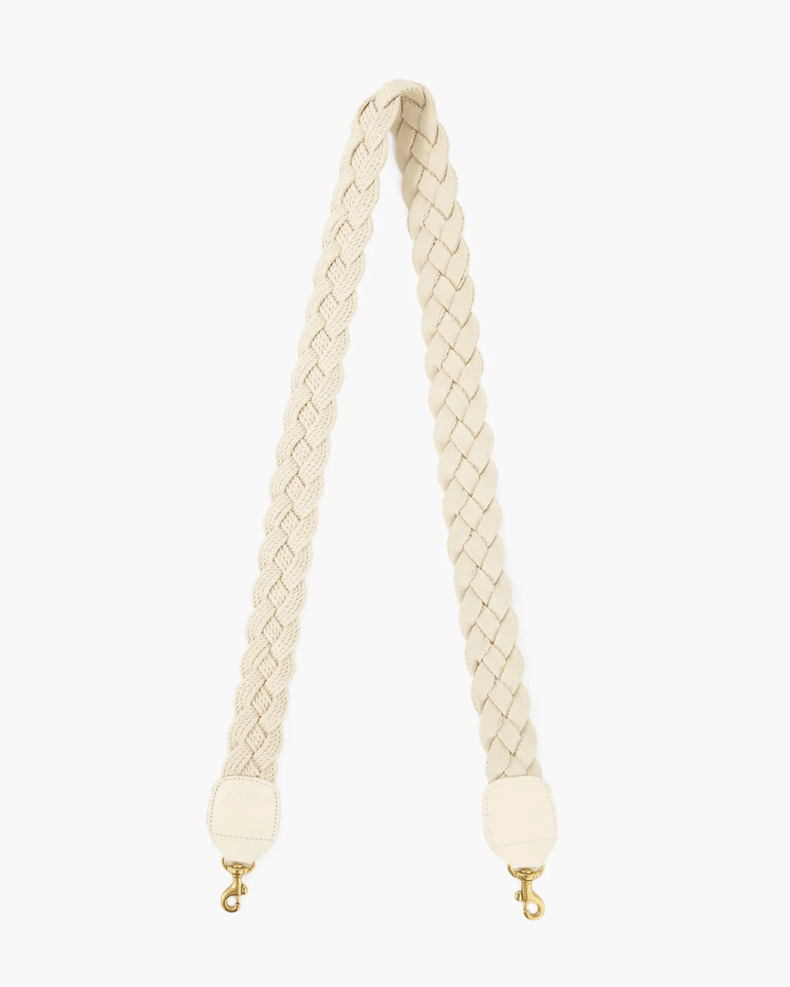 Braided Rope Crossbody Strap in Cream w/ Ltr Tabs