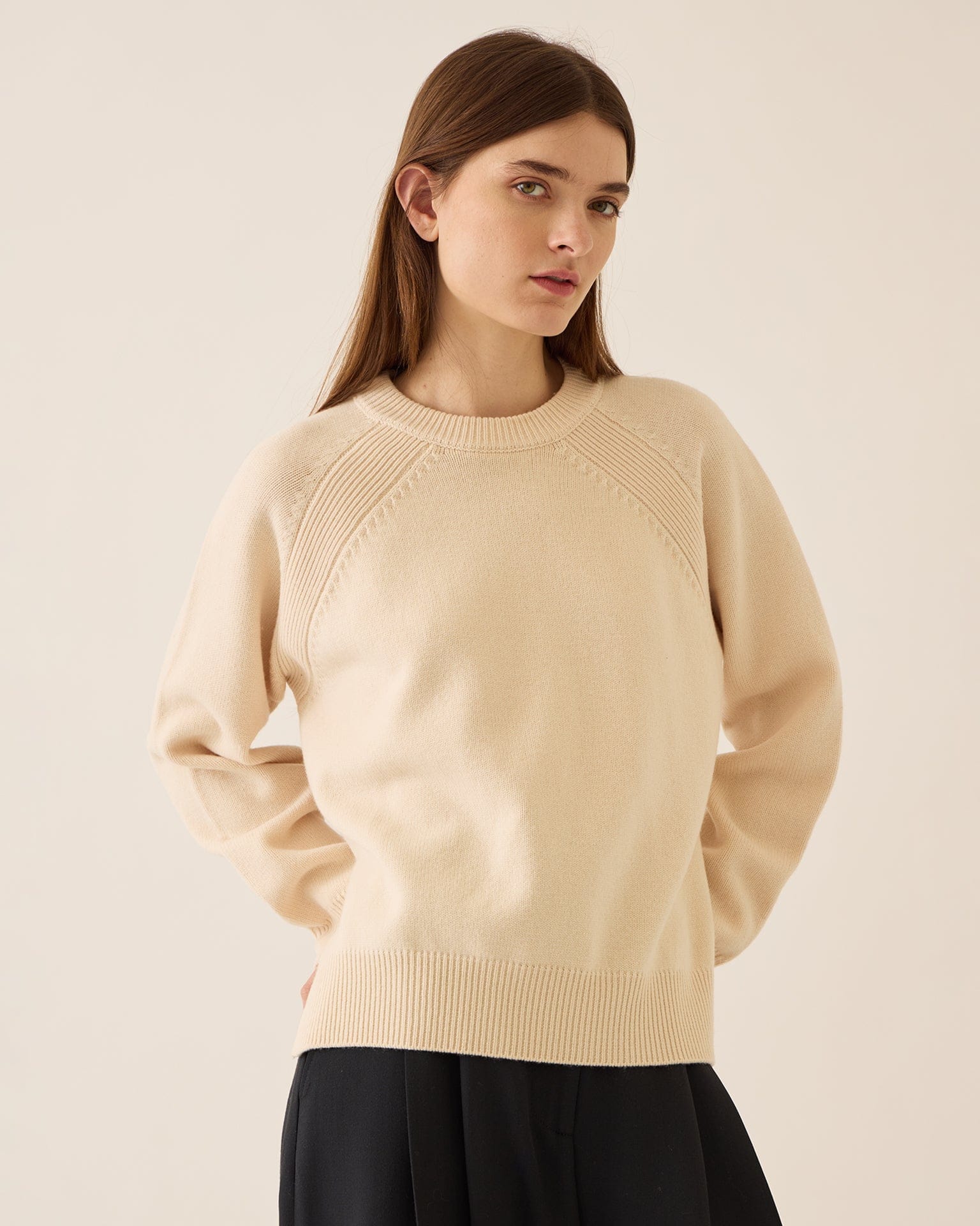 Briella Merino Wool Sweater in Off White