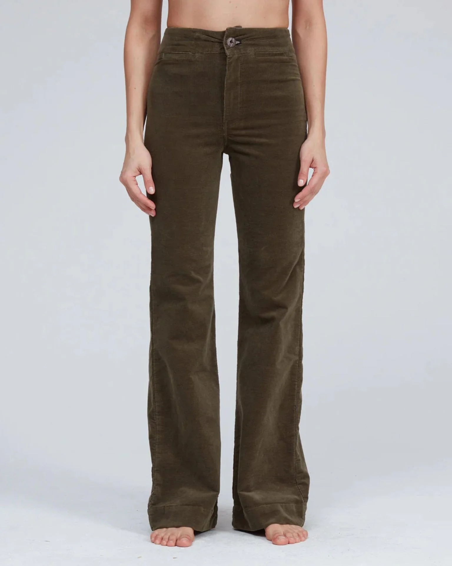Brighton Corduroy Wide Leg in Safari Green